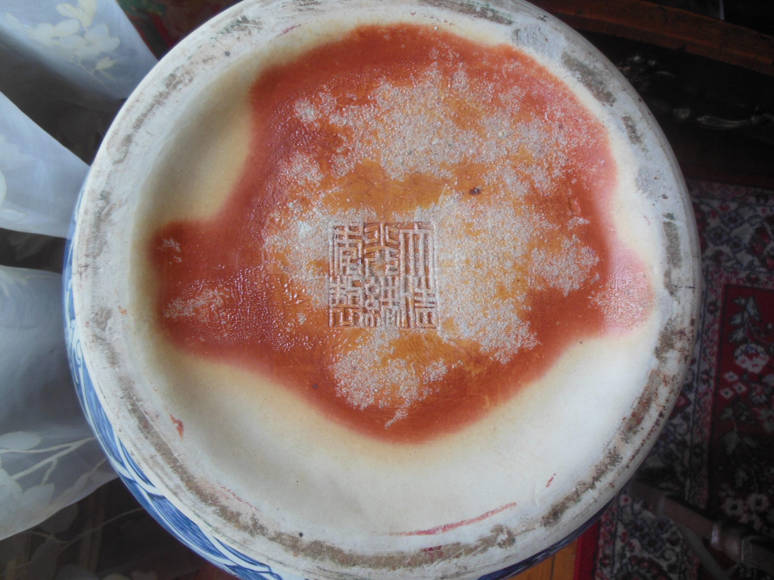 Art d'Asie, imposant vase de Thianqung, en porcelaine de Chine, époque XXe – Image 14