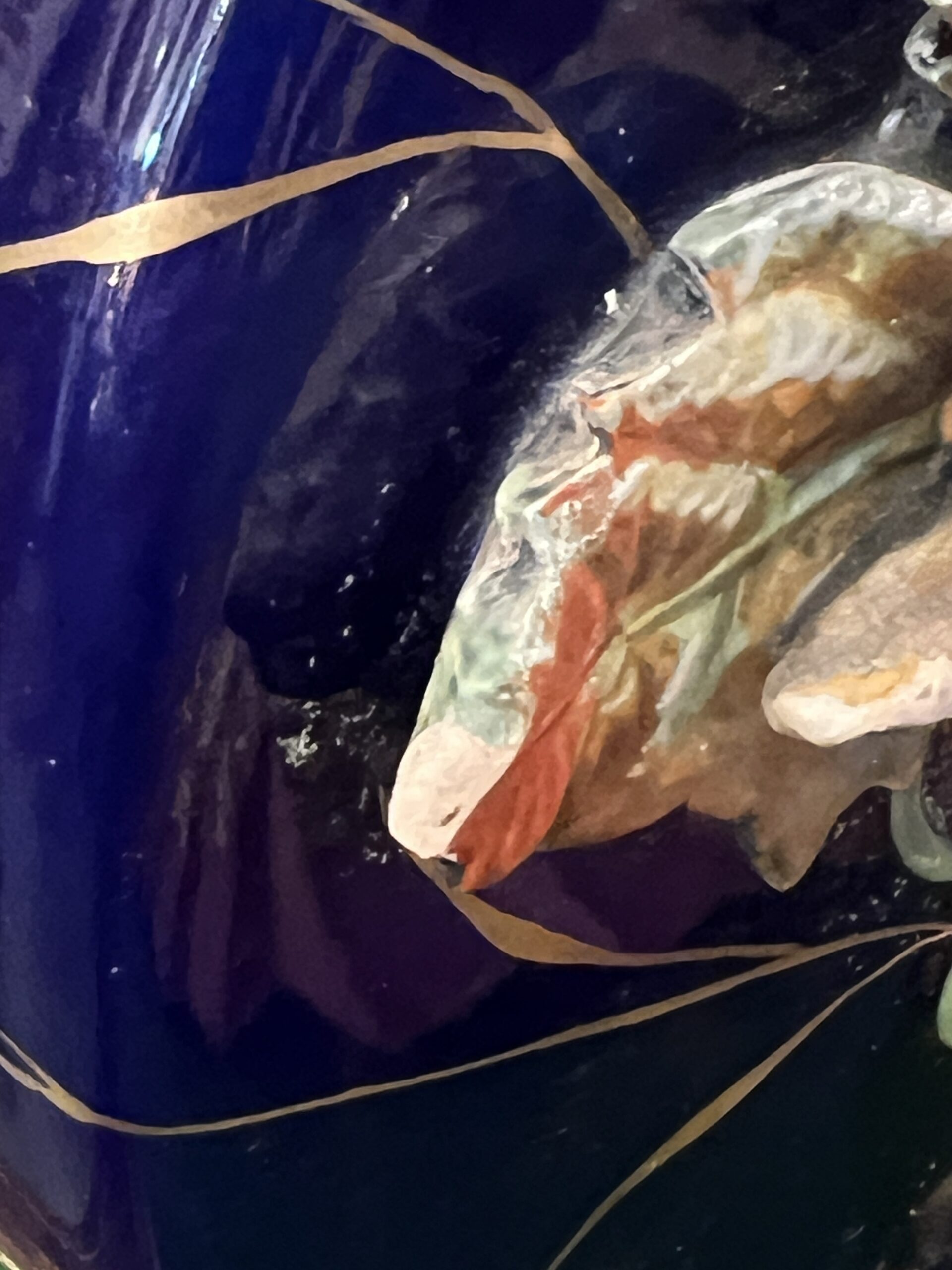 Paire de vases de Wasmuel, méplat en faïence impressionniste, Epoque 1880, décor Japonisant XIXe, bleu cobalt – Image 16