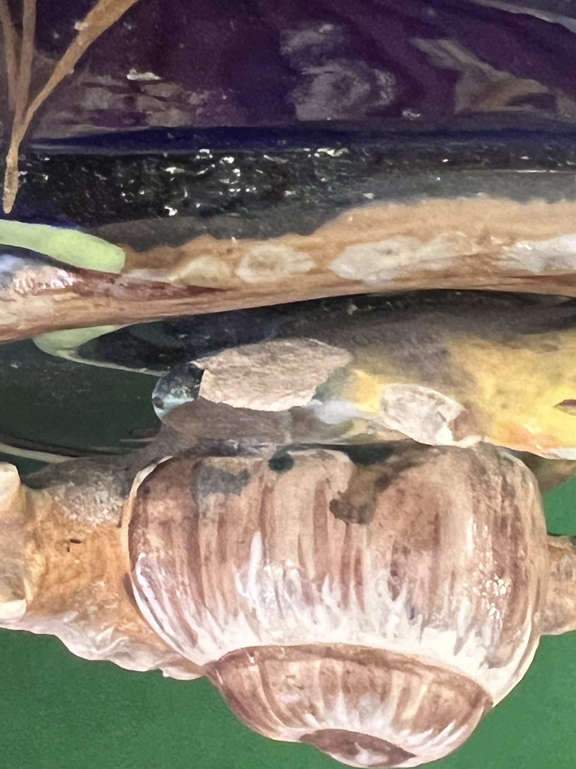 Paire de vases de Wasmuel, méplat en faïence impressionniste, Epoque 1880, décor Japonisant XIXe, bleu cobalt – Image 15