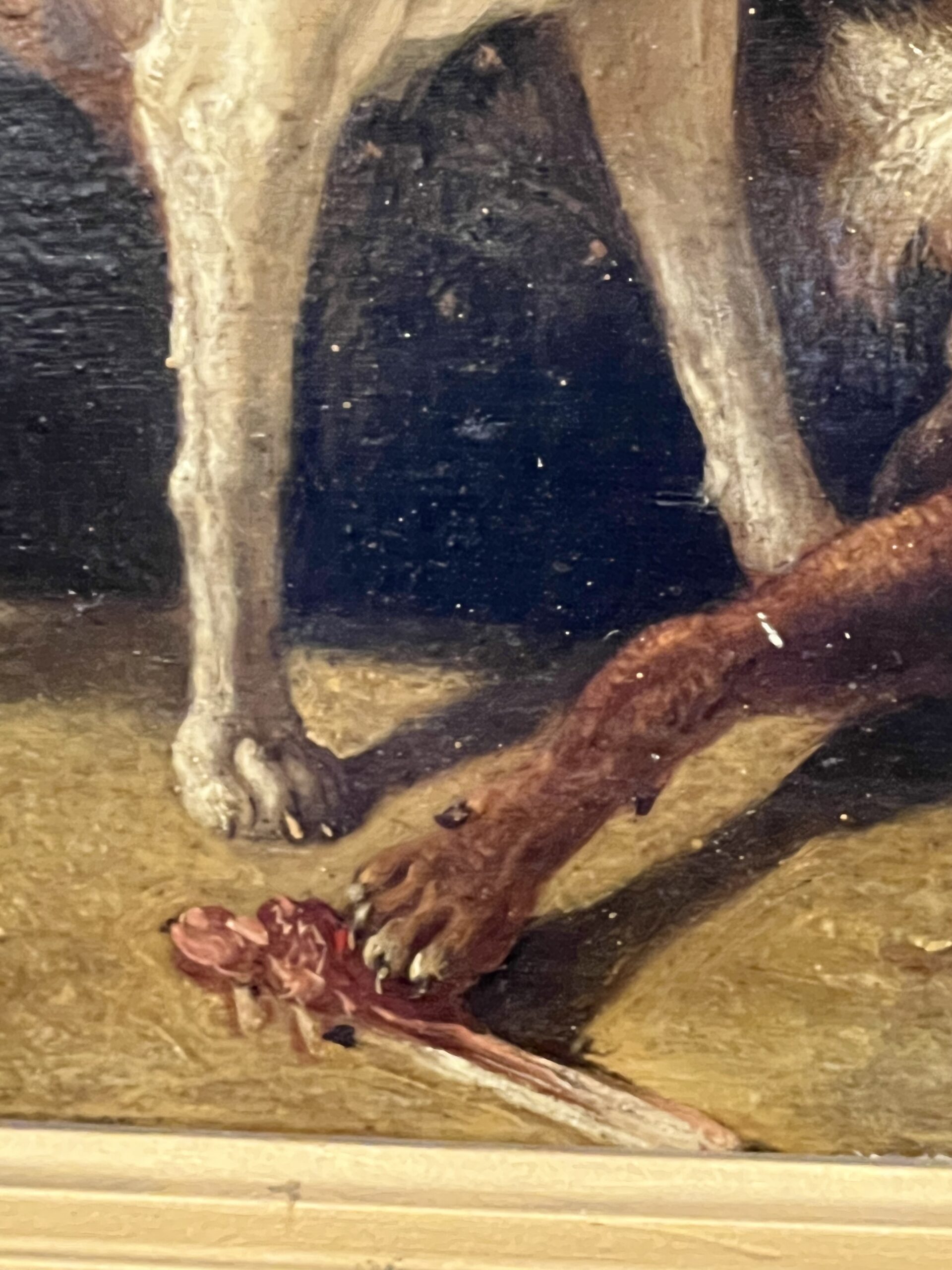 Jean Baptiste Louis GUY ? Huile sur panneau, combat de deux bouledogues – Image 8