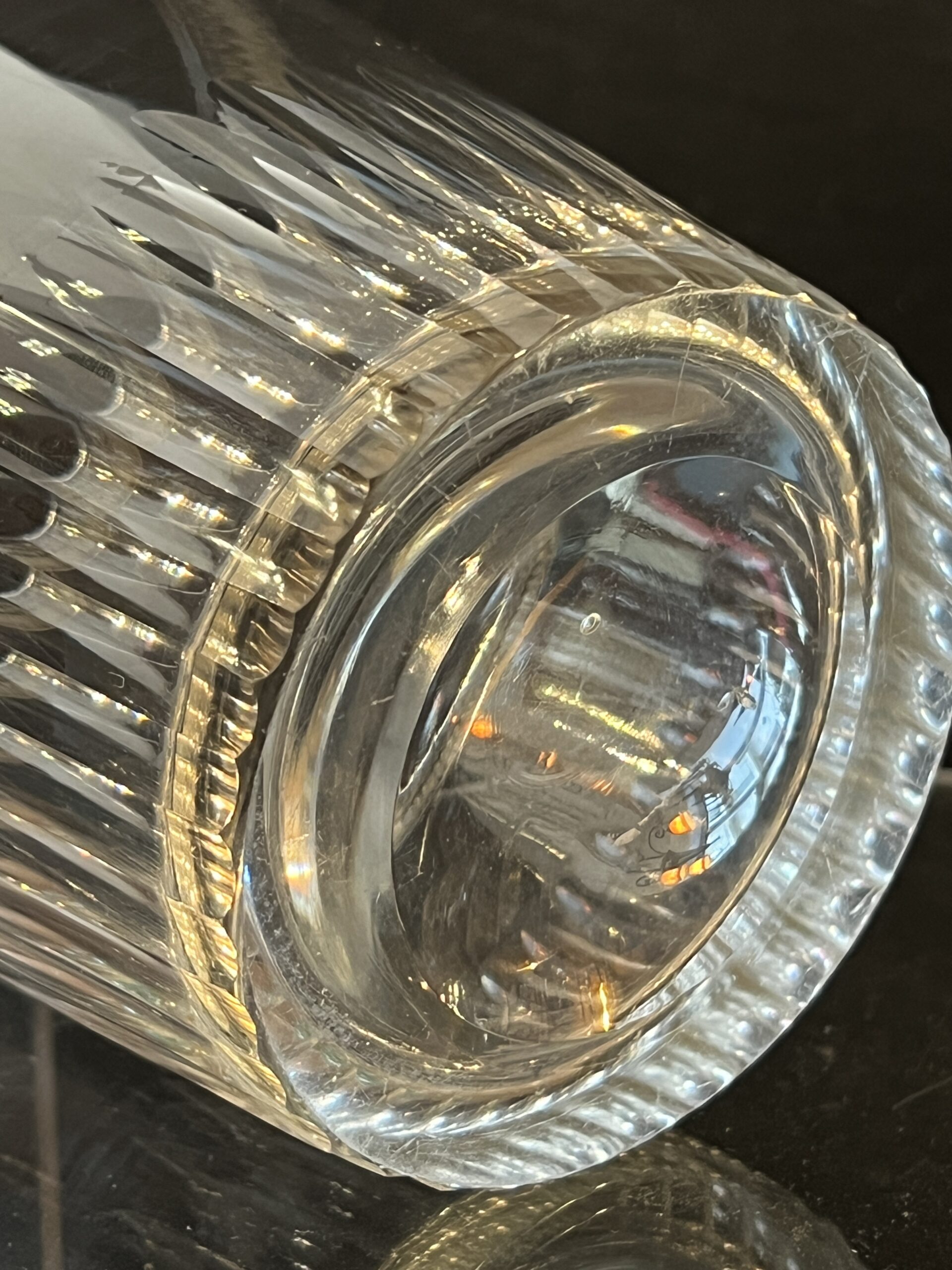 Très beau et ancien grand verre gobelet en cristal taillé XIXe siècle – Image 10