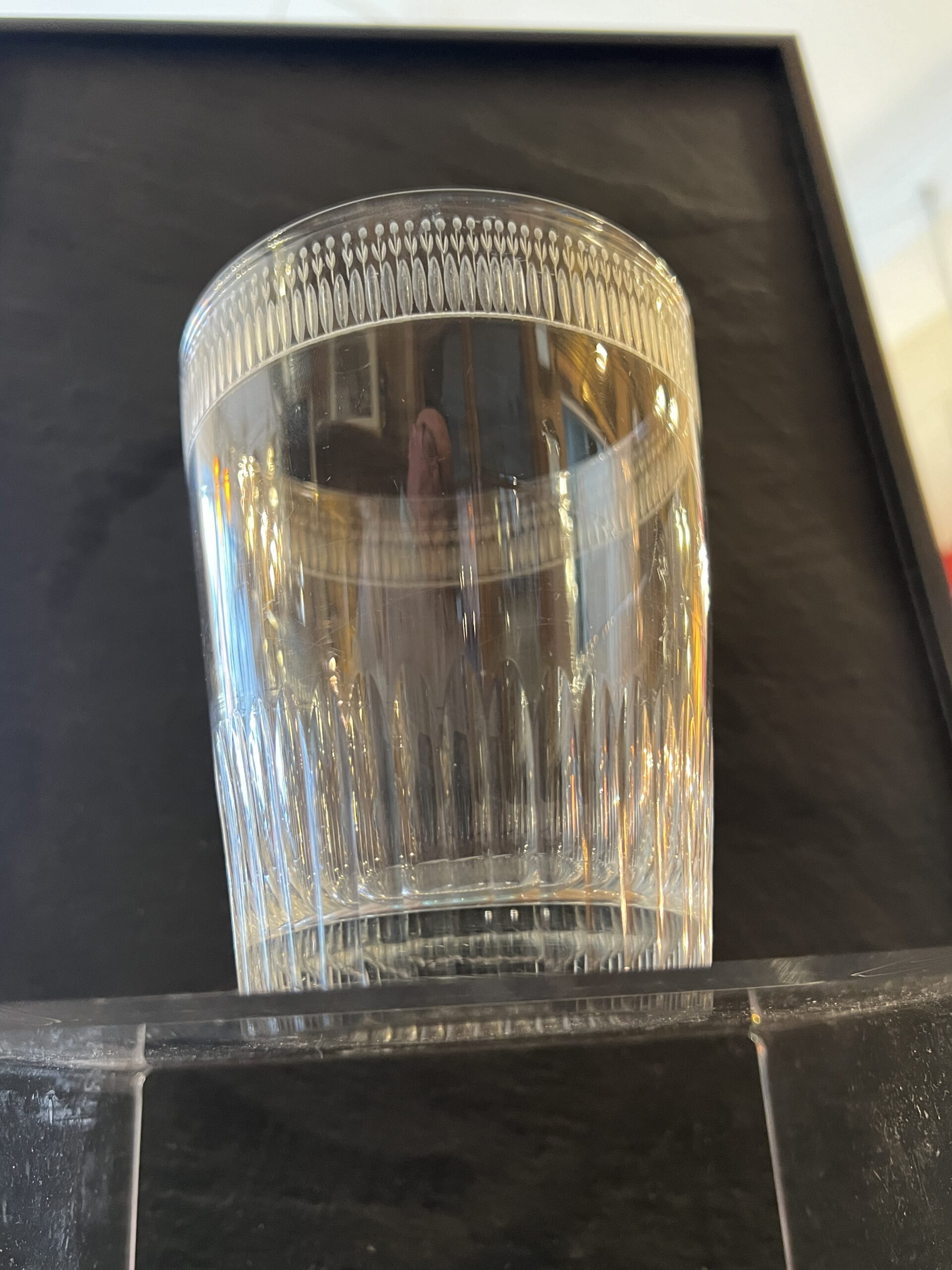 Très beau et ancien grand verre gobelet en cristal taillé XIXe siècle – Image 9