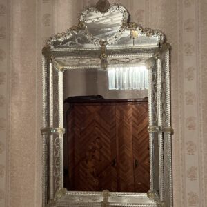 Miroir ancien en verre de Murano, Vénitien, XXe siècle