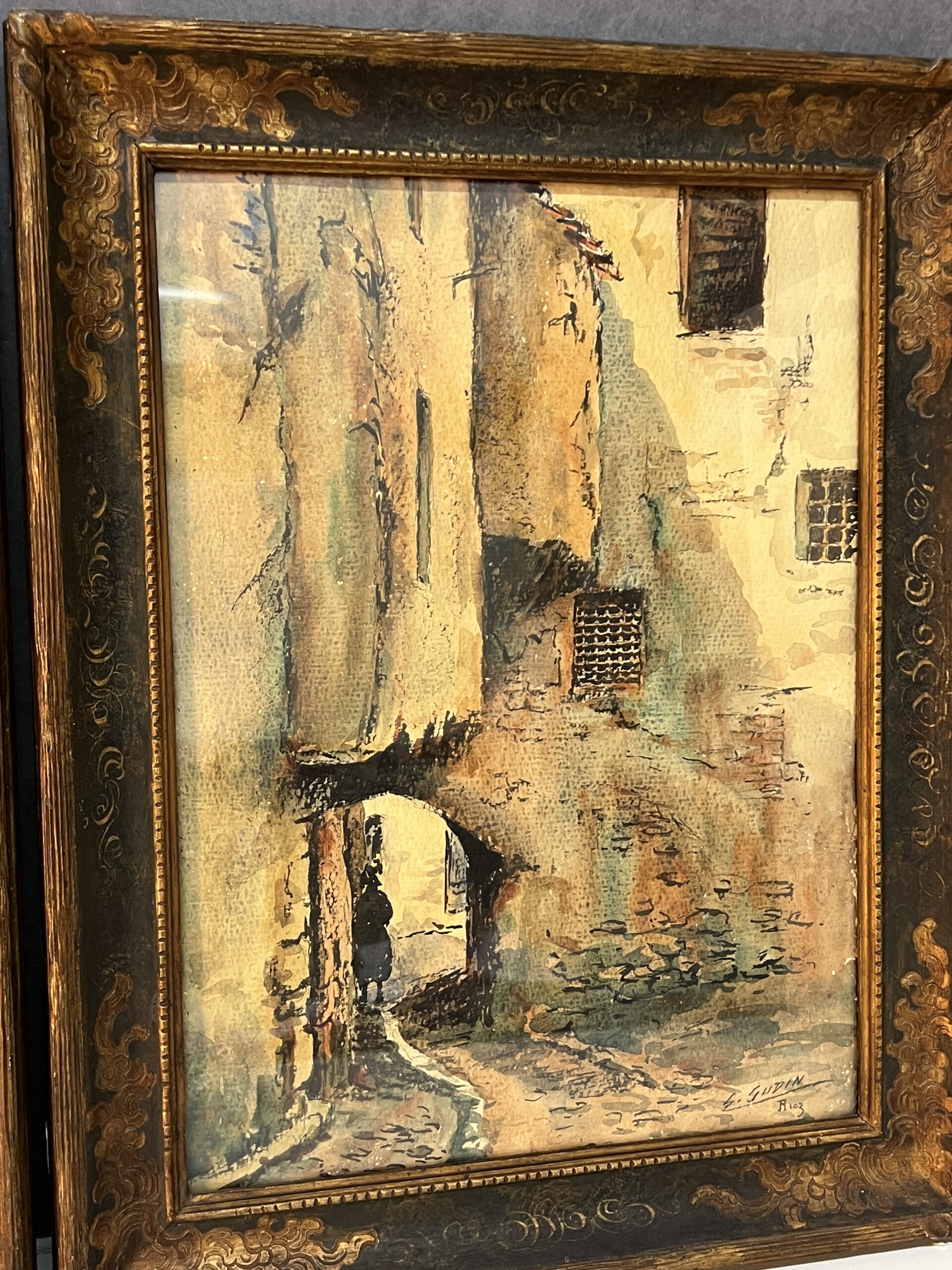 Aquarelle de Emile Gudin (1874-1957)