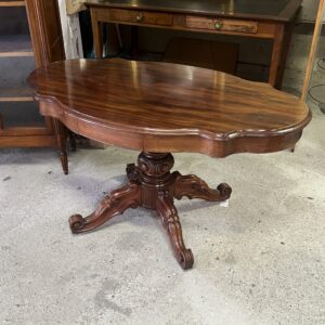 Grand guéridon violonné d'époque Louis Philippe en acajou XIXe siècle