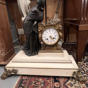 Belle pendule XIXe bronze et marbre