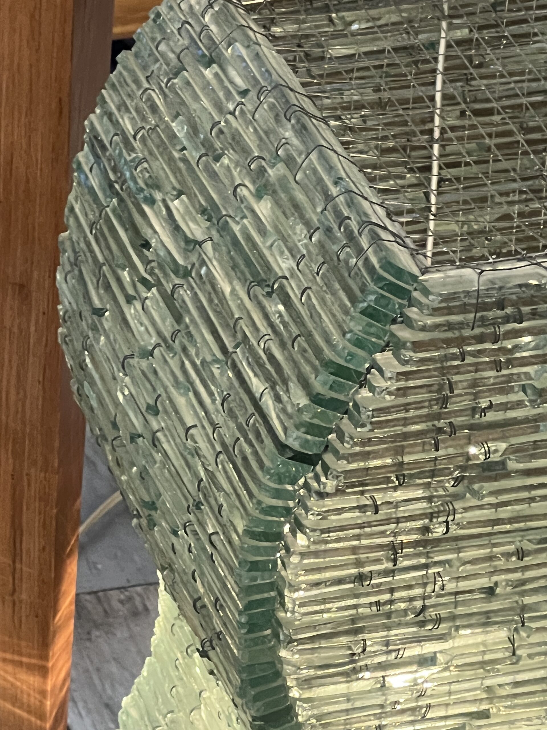 Danny LANE ( Attribué ) belle grande lampe en plaquettes de verres des années 1980 – Image 3