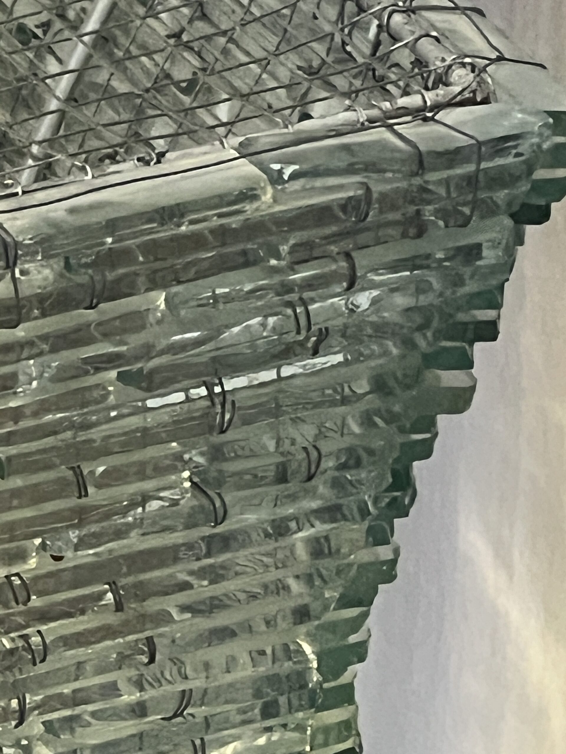 Danny LANE ( Attribué ) belle grande lampe en plaquettes de verres des années 1980 – Image 5