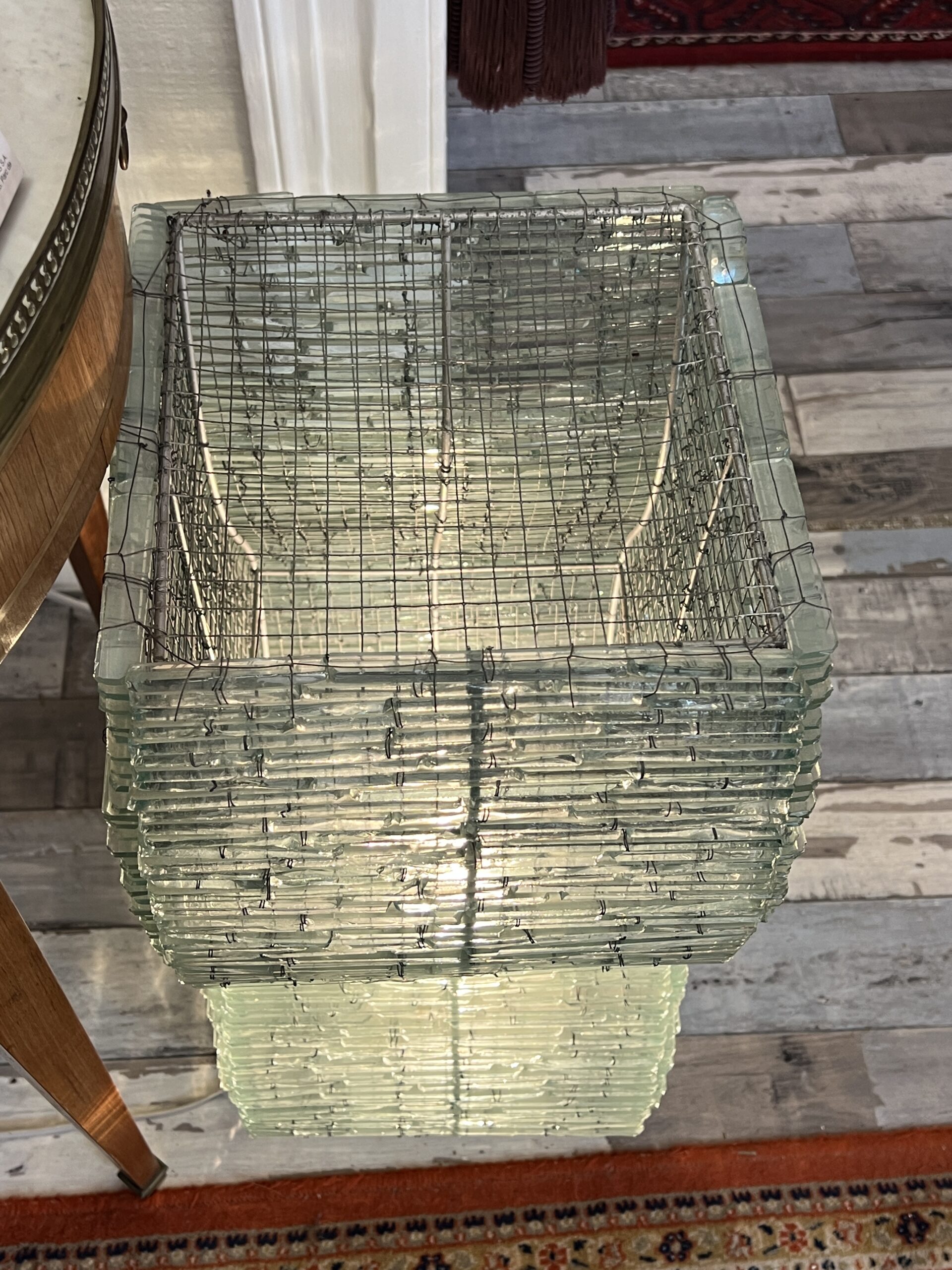 Danny LANE ( Attribué ) belle grande lampe en plaquettes de verres des années 1980 – Image 9