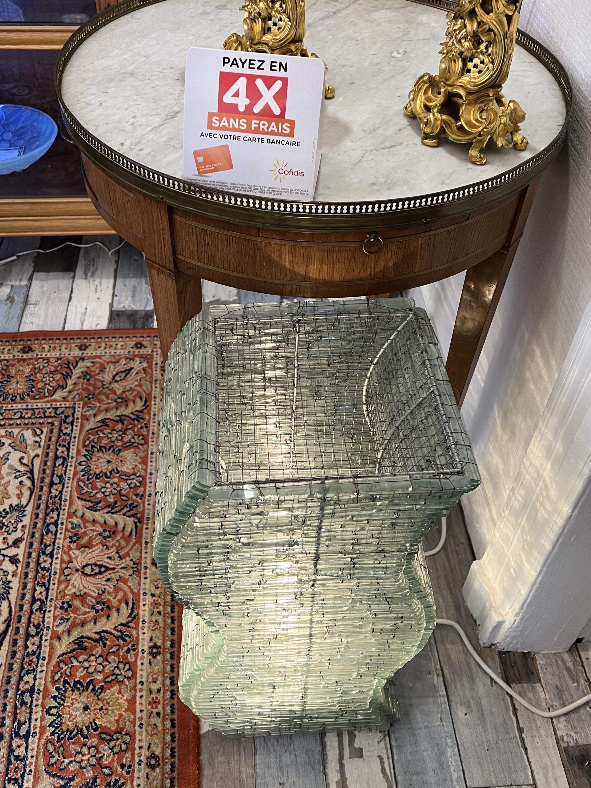 Danny LANE ( Attribué ) belle grande lampe en plaquettes de verres des années 1980 – Image 10