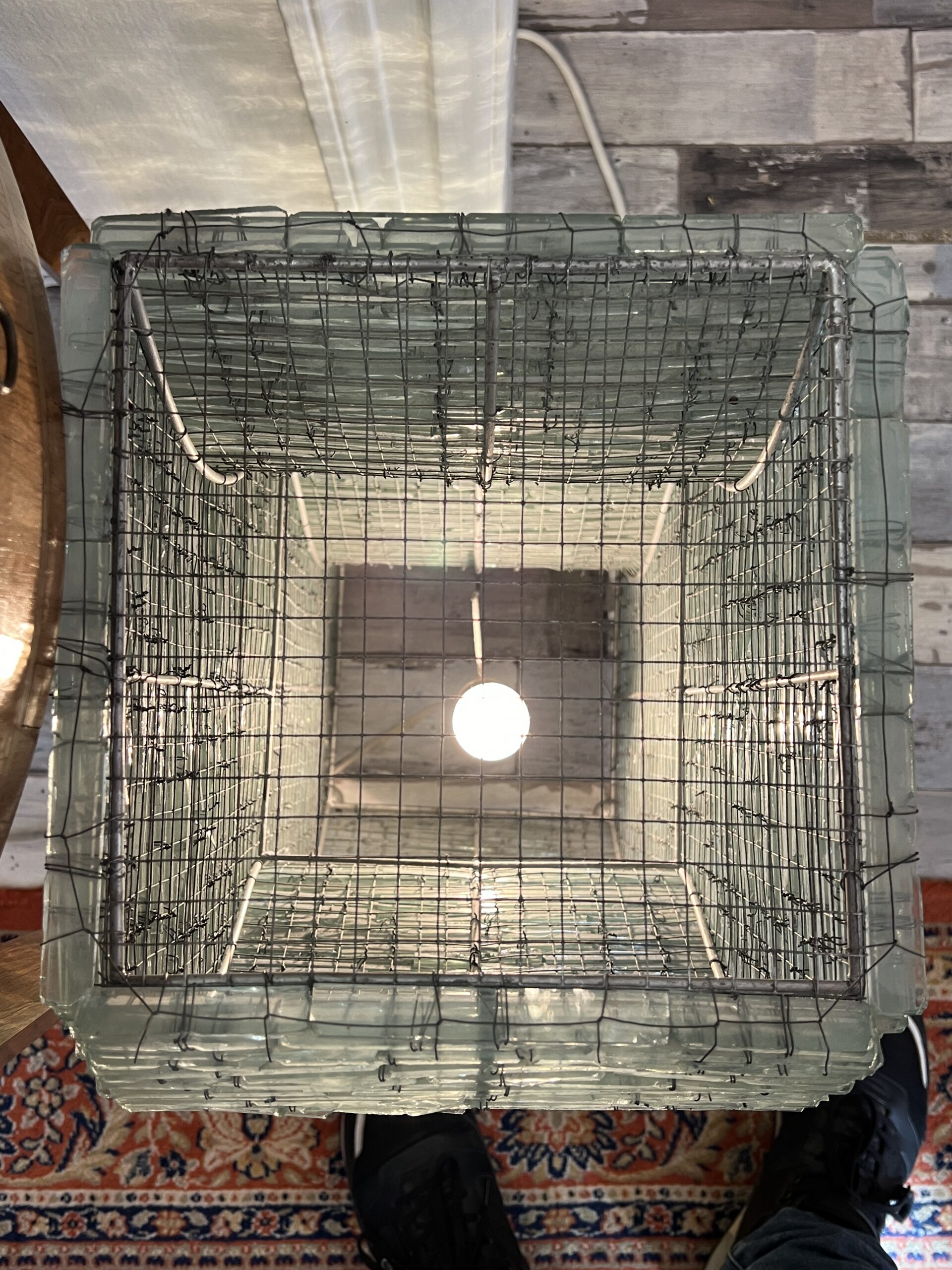 Danny LANE ( Attribué ) belle grande lampe en plaquettes de verres des années 1980 – Image 11