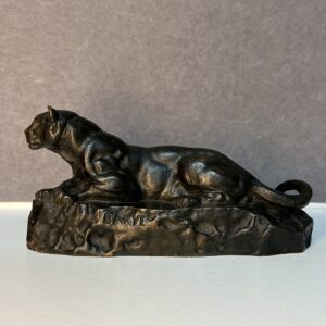 Sculpture bronze animalier, panthère de Tunis no 2, par Antoine Louis Barye XIXe siècle