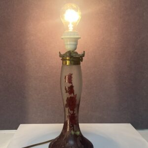 François Théodore Legras (1839-1916) joli pied de lampe art nouveau en verre multicouche