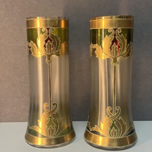 Paire de vases émaillés art nouveau