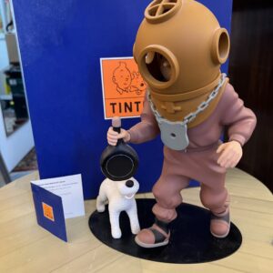 Statuette Tintin Plongeur 32 cm - Collection Nostalgie, coffret et certificat