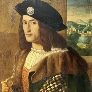 Huile sur panneau XIXe siècle, Gentilhomme, attribué à Quentin Metsys