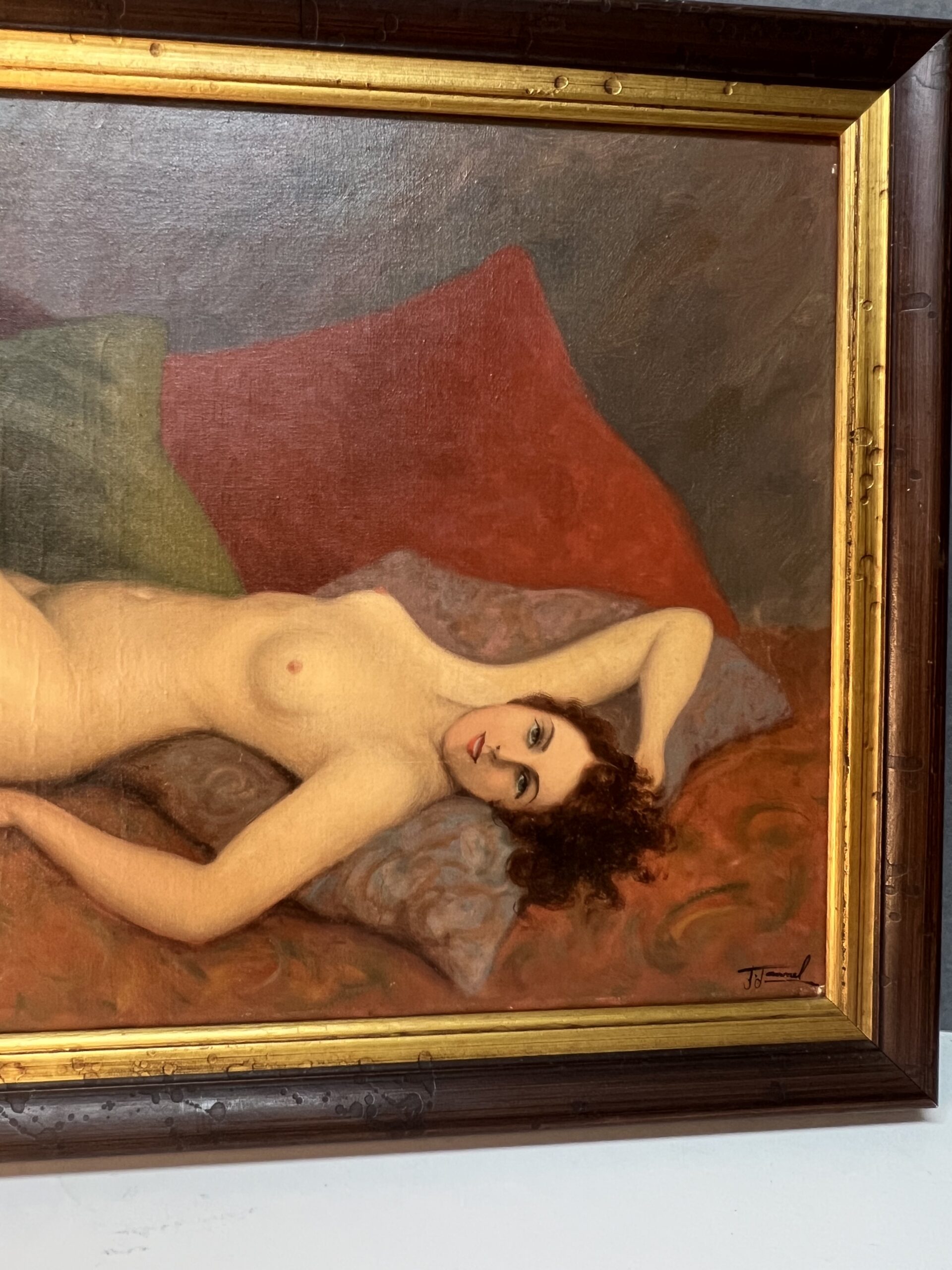 Jean JANNEL, jeune femme dénudée 1930 nue, huile sur toile – Image 2