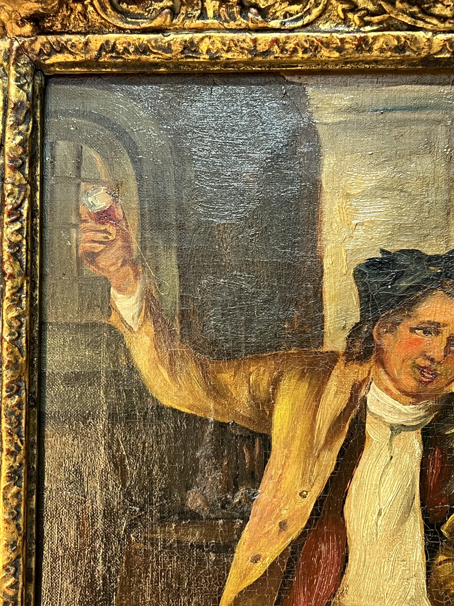 Edouard John E. RAVEL est un artiste né en Suisse en 1847 et mort en 1920, HST scène de taverne – Image 6