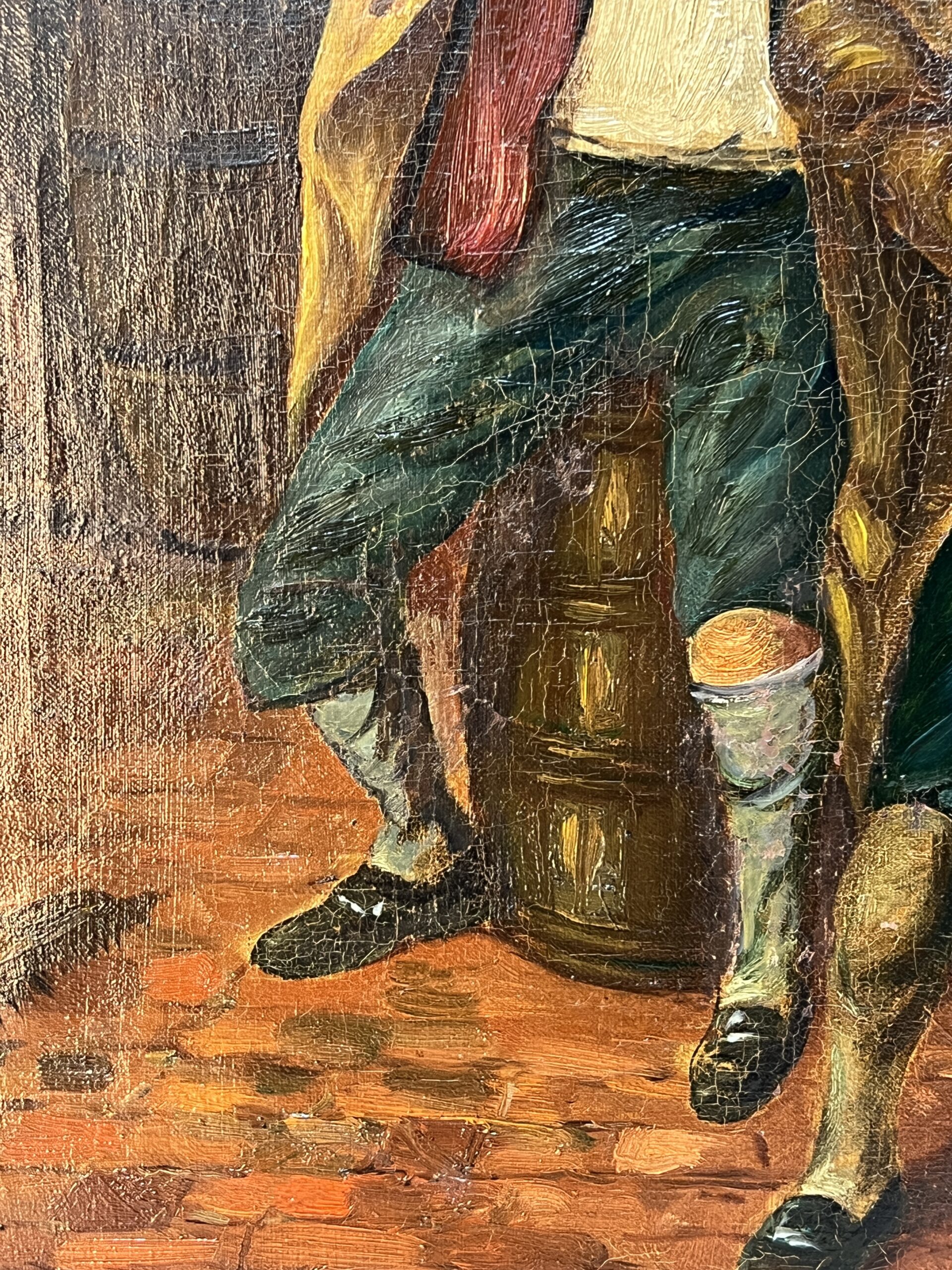 Edouard John E. RAVEL est un artiste né en Suisse en 1847 et mort en 1920, HST scène de taverne – Image 7