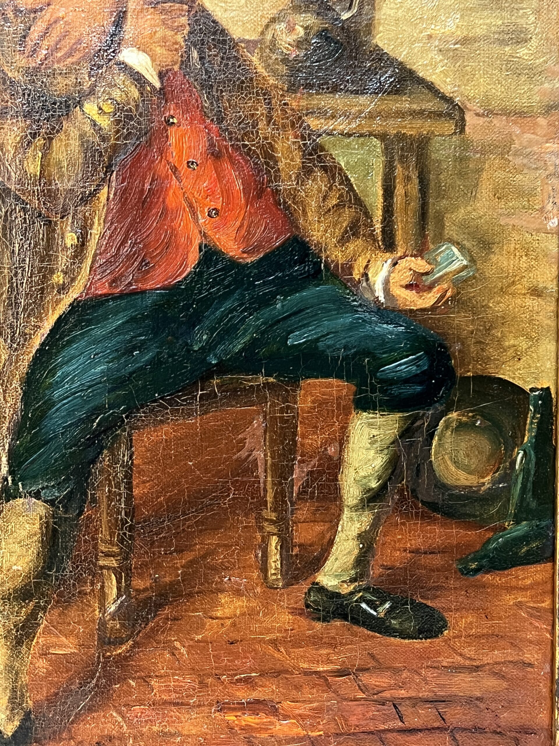 Edouard John E. RAVEL est un artiste né en Suisse en 1847 et mort en 1920, HST scène de taverne – Image 8