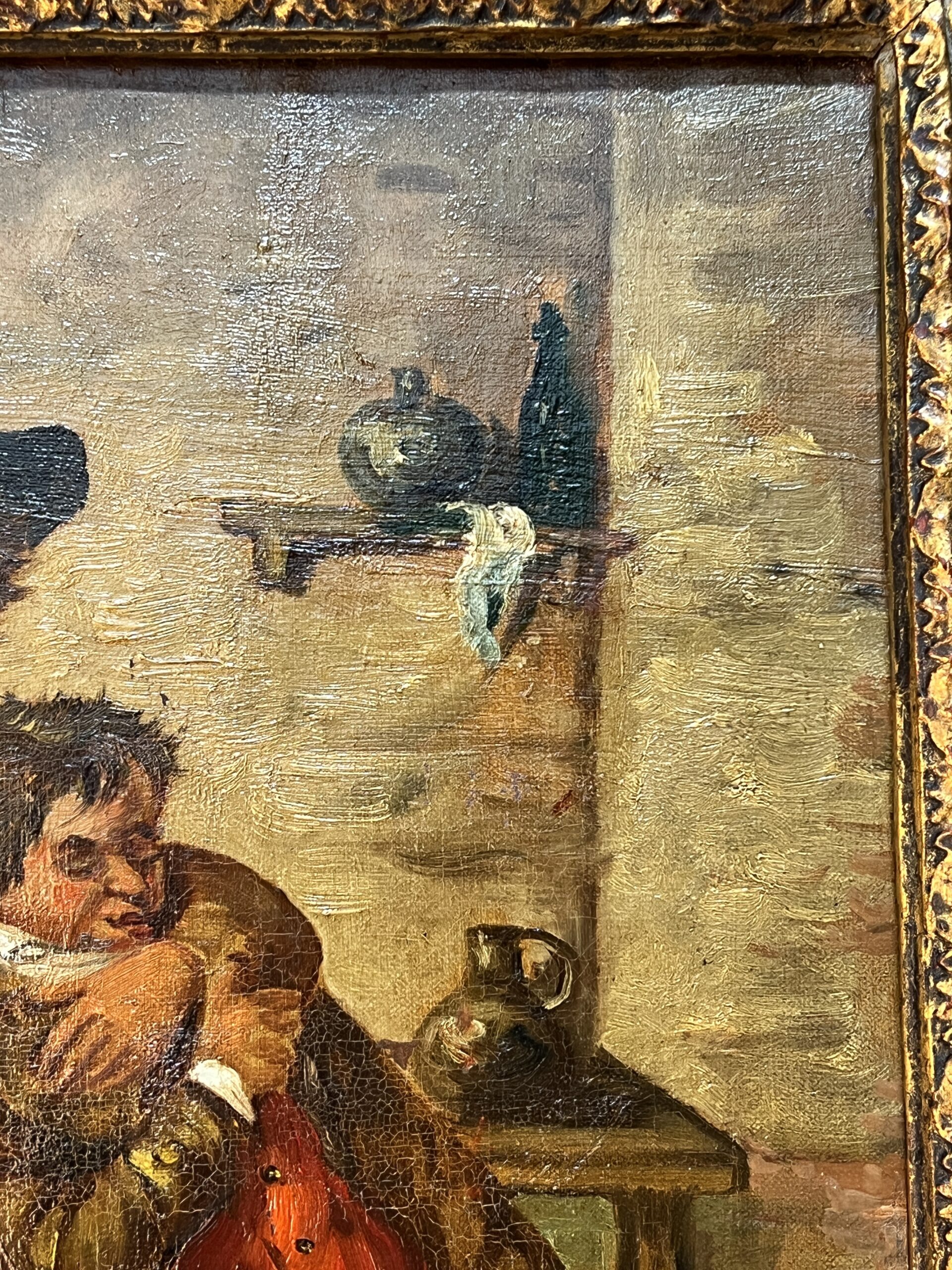 Edouard John E. RAVEL est un artiste né en Suisse en 1847 et mort en 1920, HST scène de taverne – Image 9