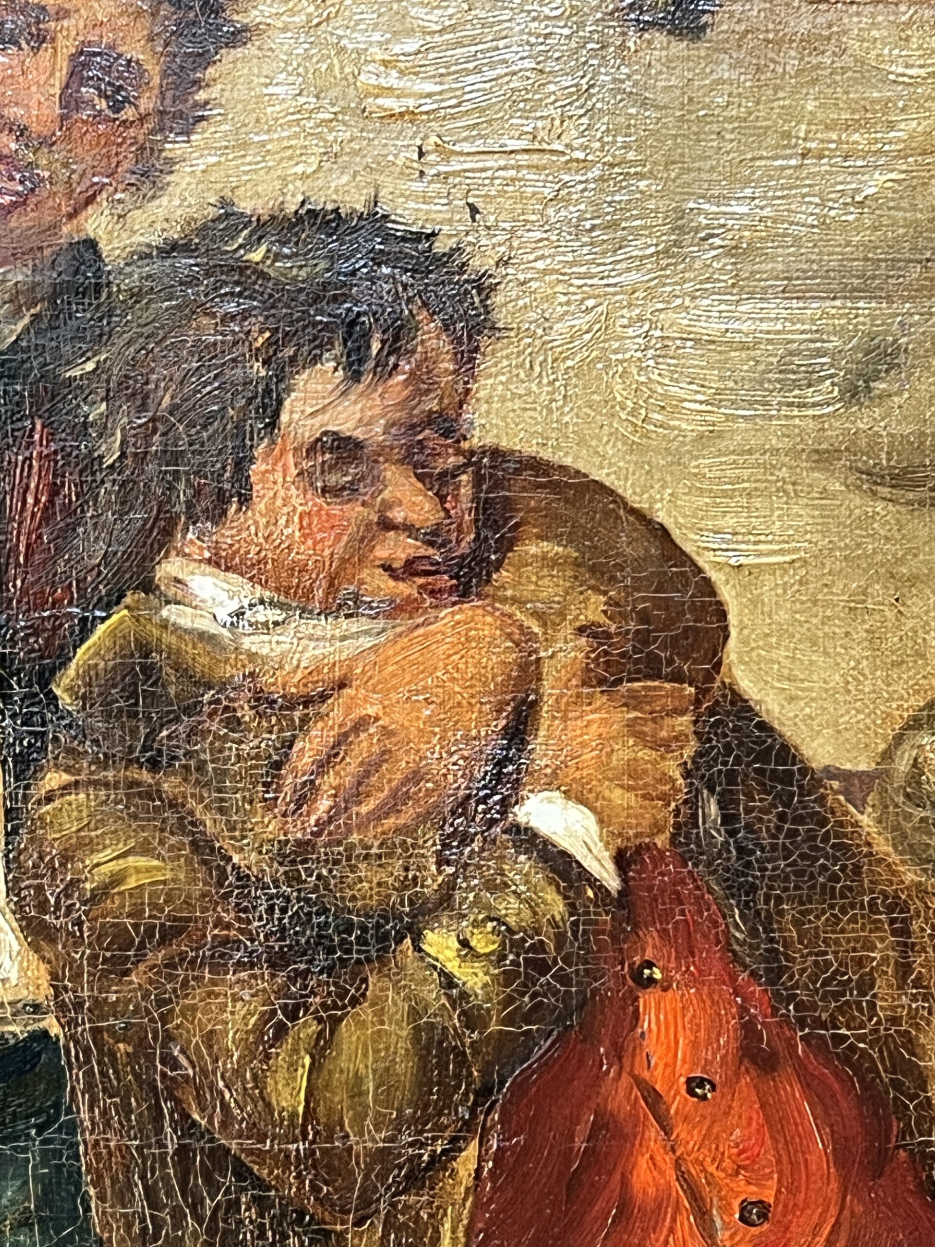 Edouard John E. RAVEL est un artiste né en Suisse en 1847 et mort en 1920, HST scène de taverne – Image 10