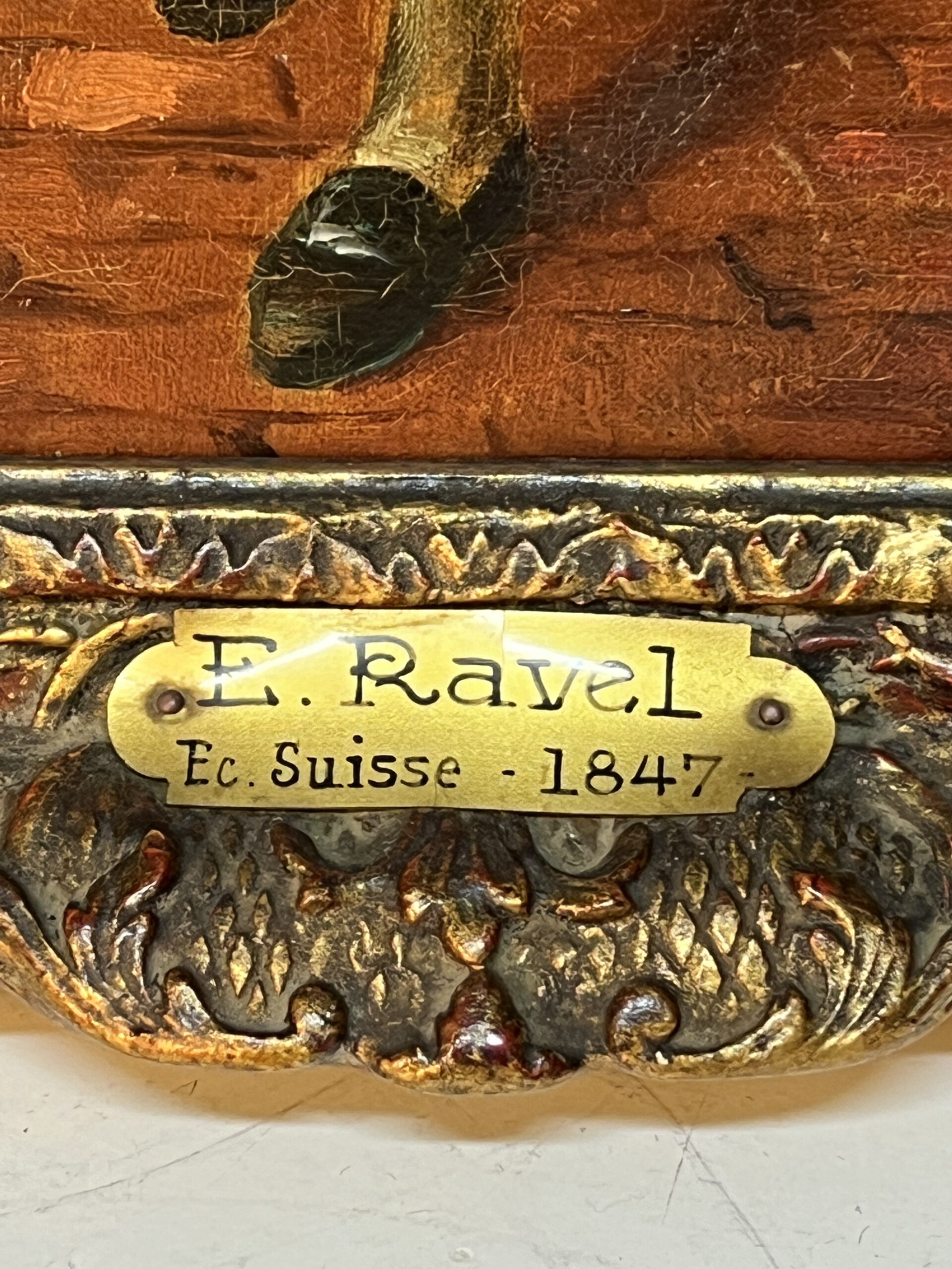 Edouard John E. RAVEL est un artiste né en Suisse en 1847 et mort en 1920, HST scène de taverne – Image 13