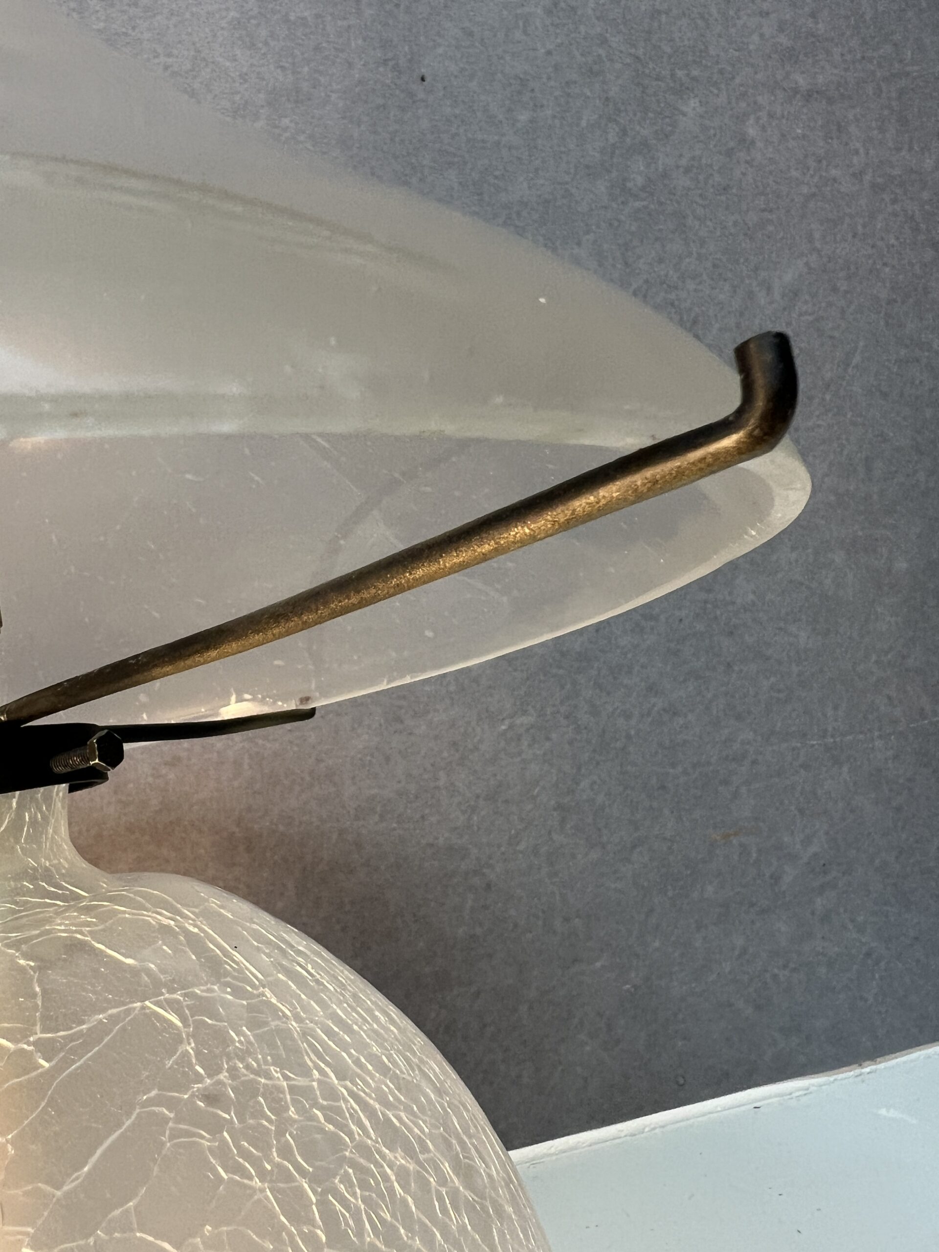 Lampe champignon contemporaine en verre transparent à décor craquelé – Image 12