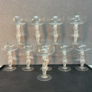 Série de 10 coupes à champagne en cristal