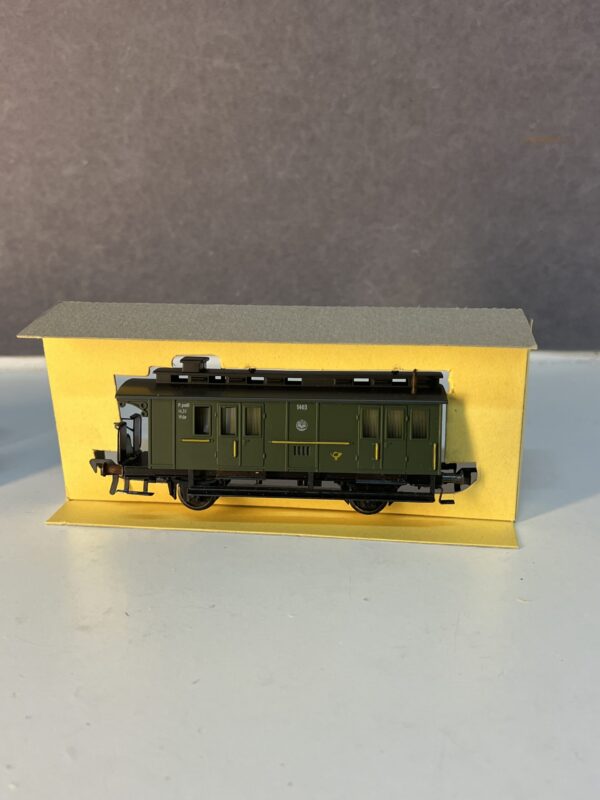 fleischmann 1403, fourgon postal à 2 essieux type pw posti pr 92 dr