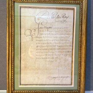 Autographe Encadré, signée de Louis XV, et daté de 1744