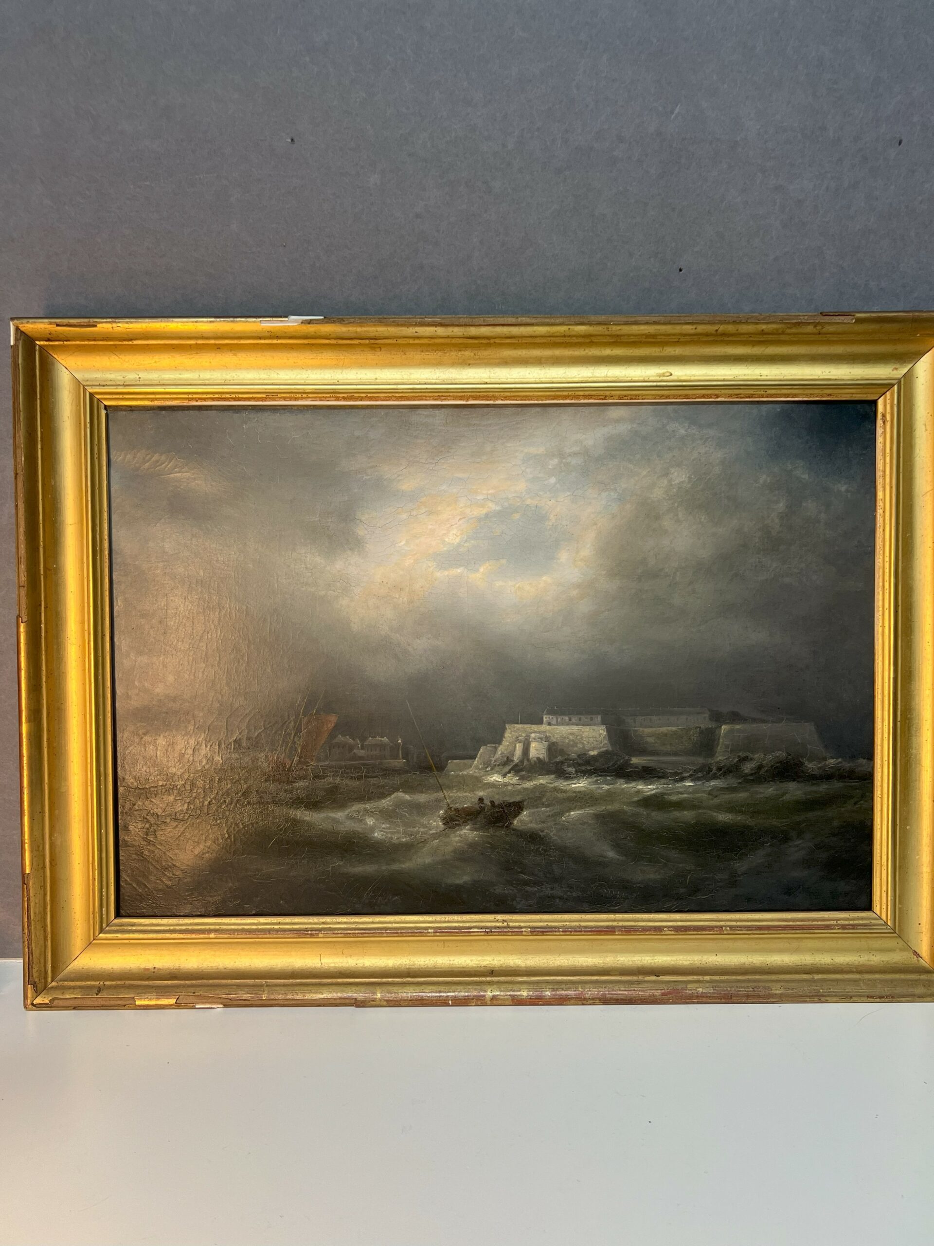 Peinture du XIXe siècle, Fort ou Baie de Saint-Malo par temps d'orage