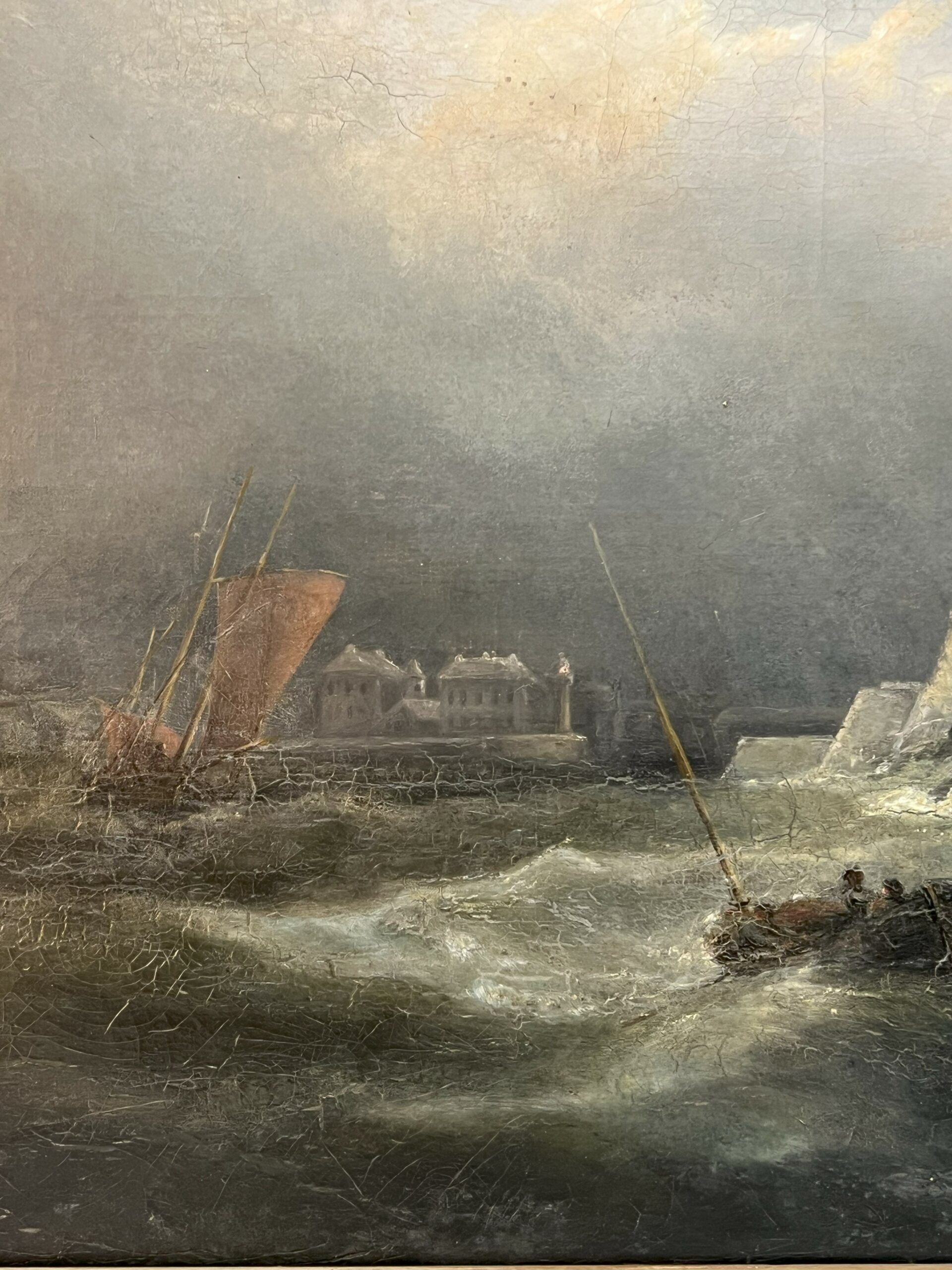 Peinture du XIXe siècle, Fort ou Baie de Saint-Malo par temps d'orage – Image 5