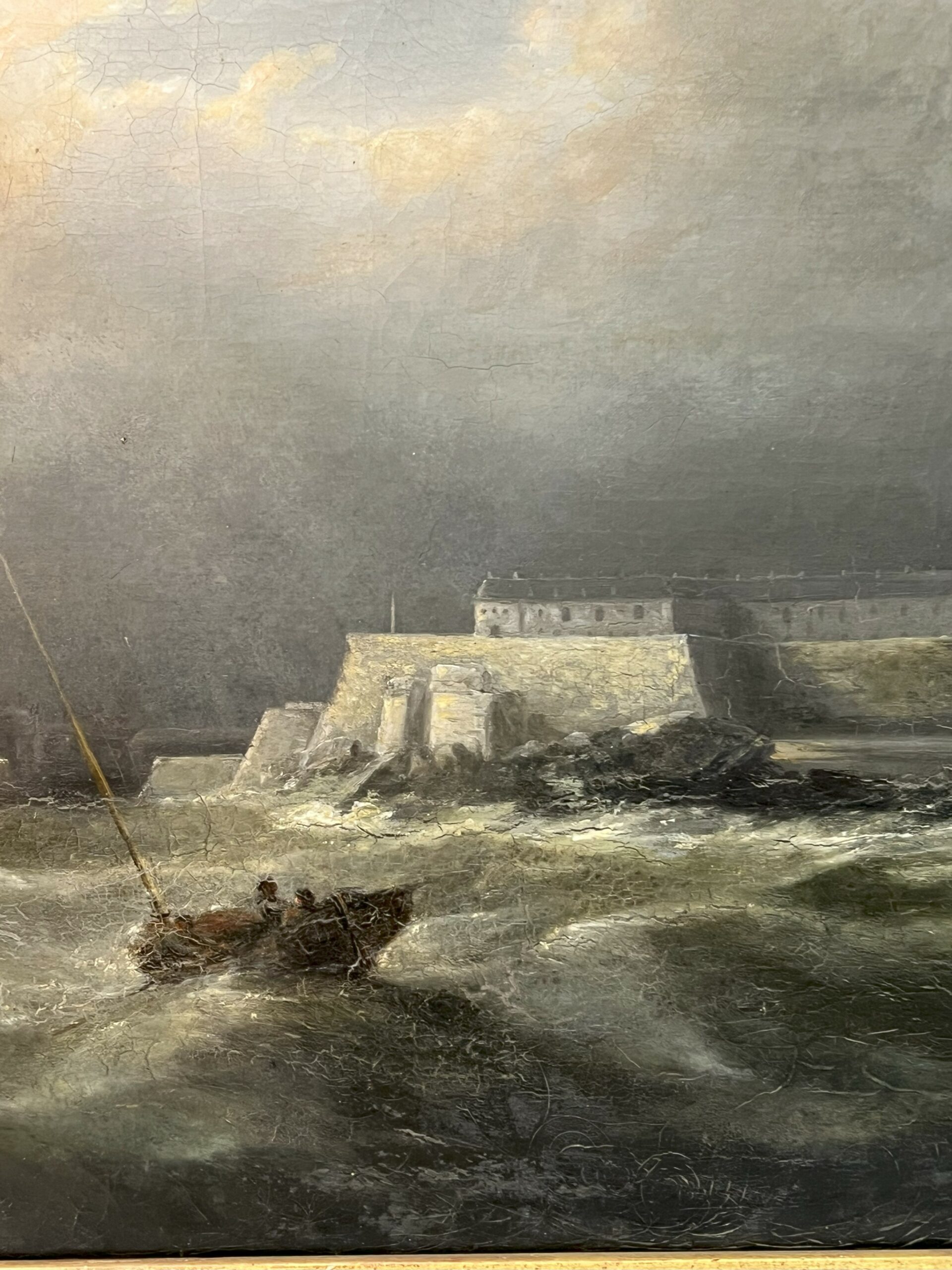 Peinture du XIXe siècle, Fort ou Baie de Saint-Malo par temps d'orage – Image 6