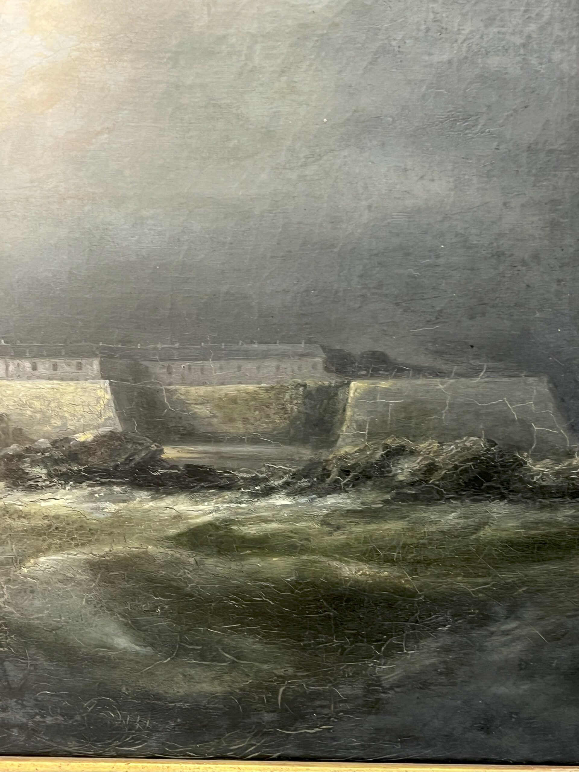 Peinture du XIXe siècle, Fort ou Baie de Saint-Malo par temps d'orage – Image 7