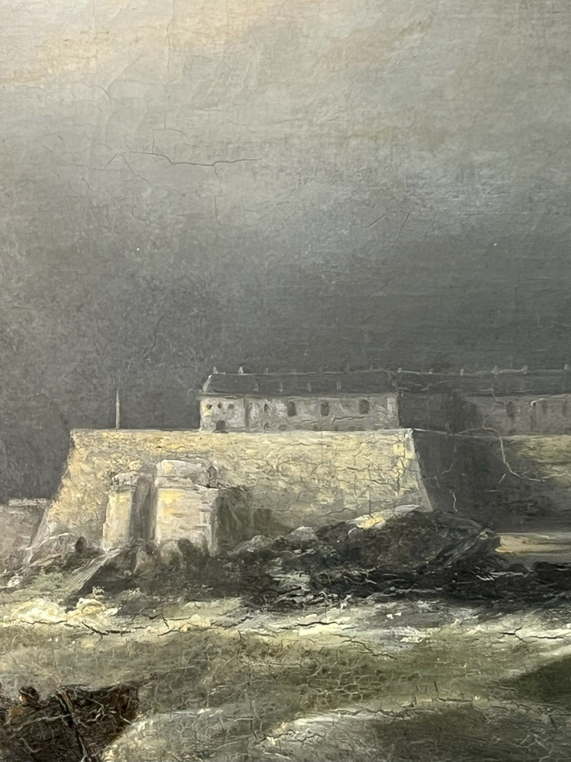 Peinture du XIXe siècle, Fort ou Baie de Saint-Malo par temps d'orage – Image 8