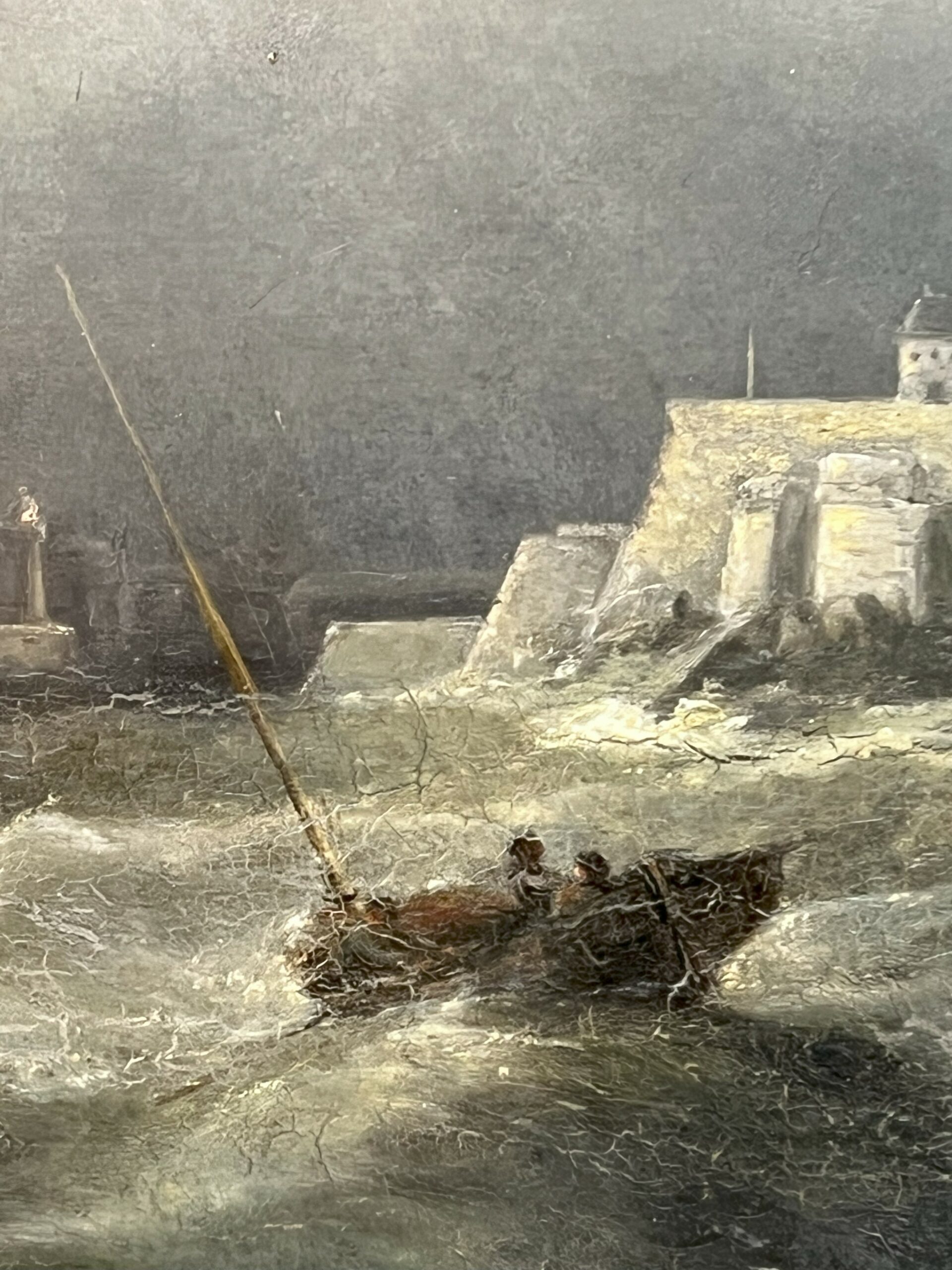 Peinture du XIXe siècle, Fort ou Baie de Saint-Malo par temps d'orage – Image 9