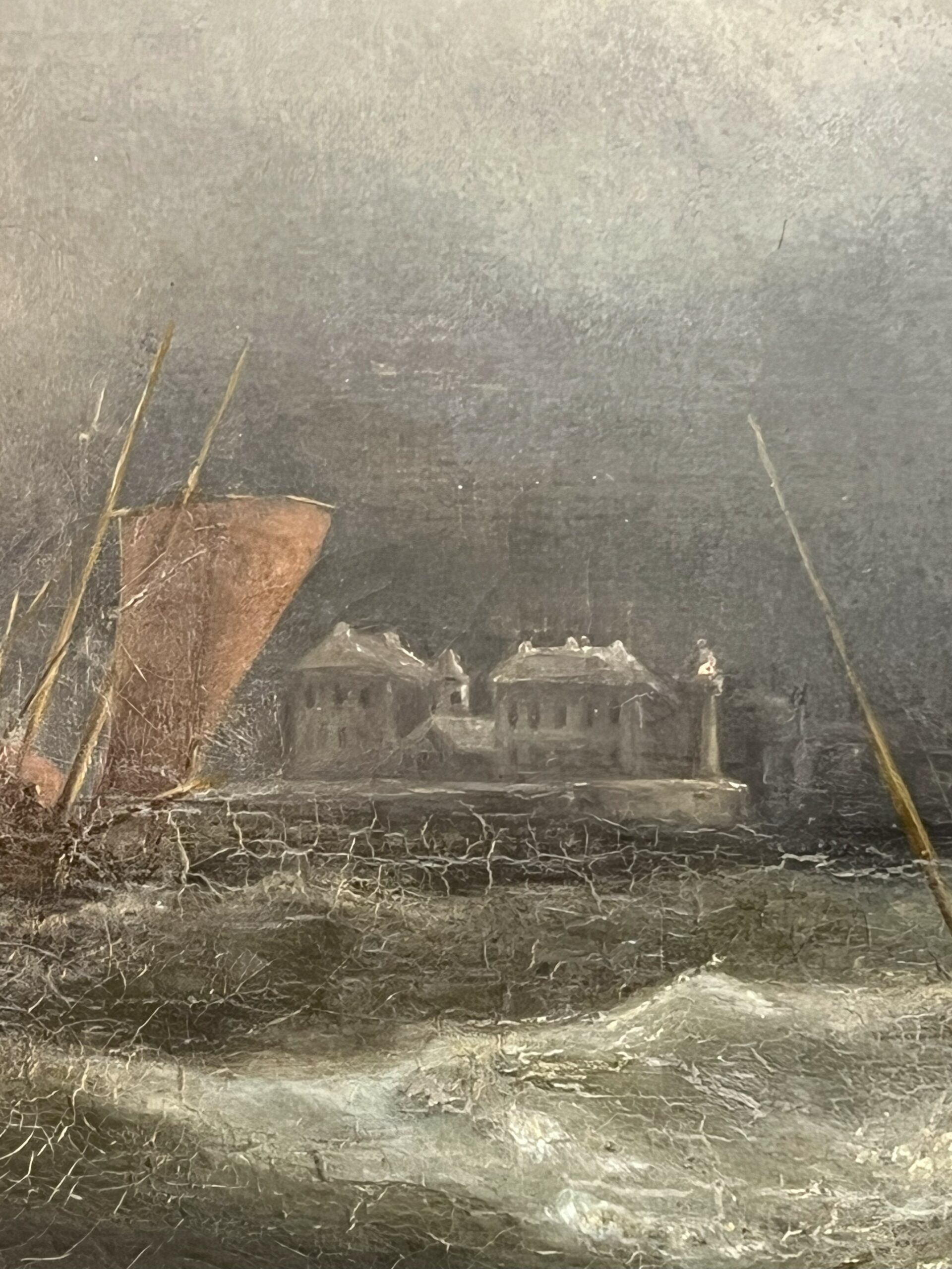 Peinture du XIXe siècle, Fort ou Baie de Saint-Malo par temps d'orage – Image 10