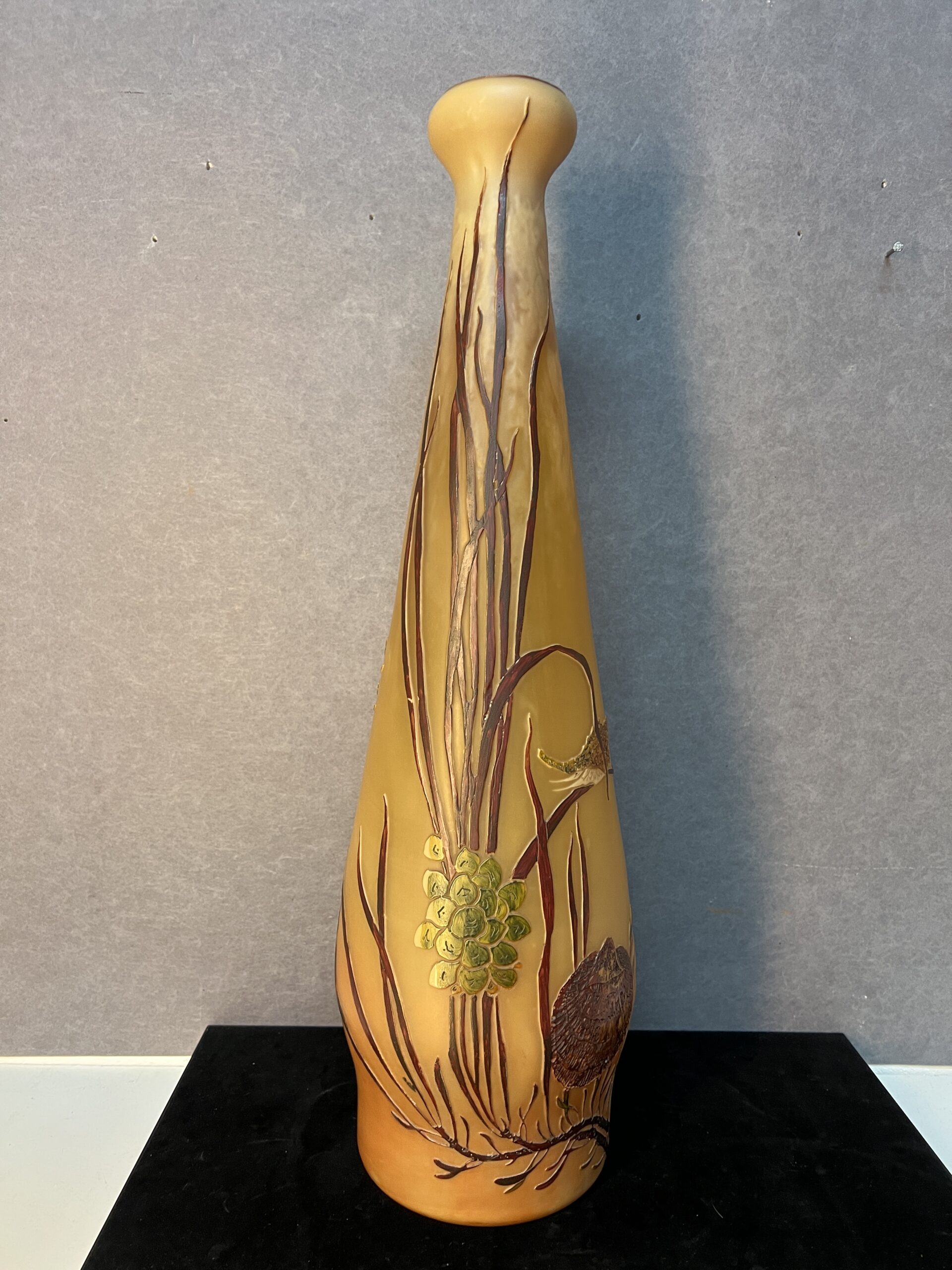 Théodore LEGRAS (1839-1916) – Vase Art Nouveau spectaculaire