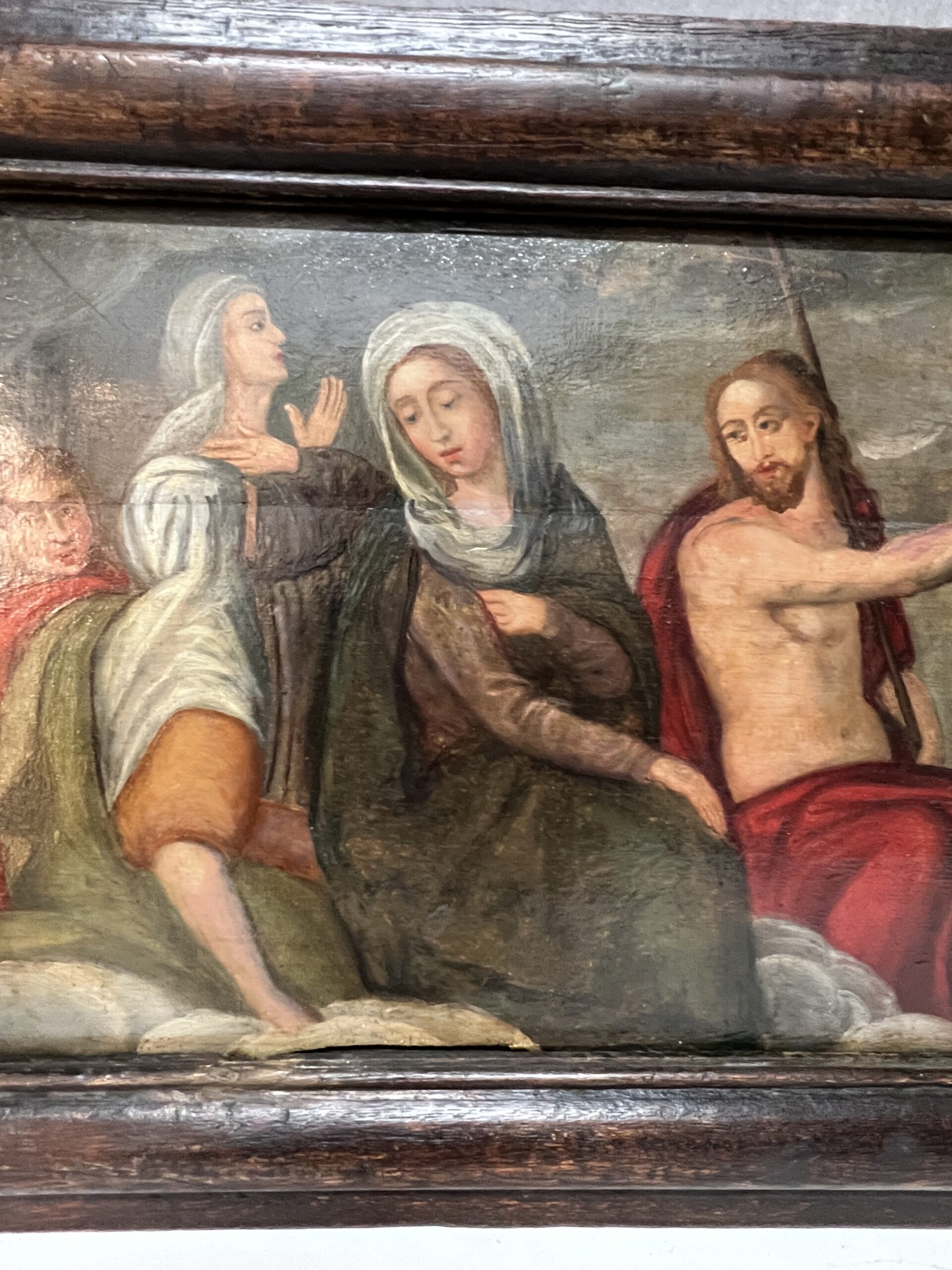 Très beau tableau religieux peint, huile sur panneau de bois, époque XVIIe siècle – Image 4