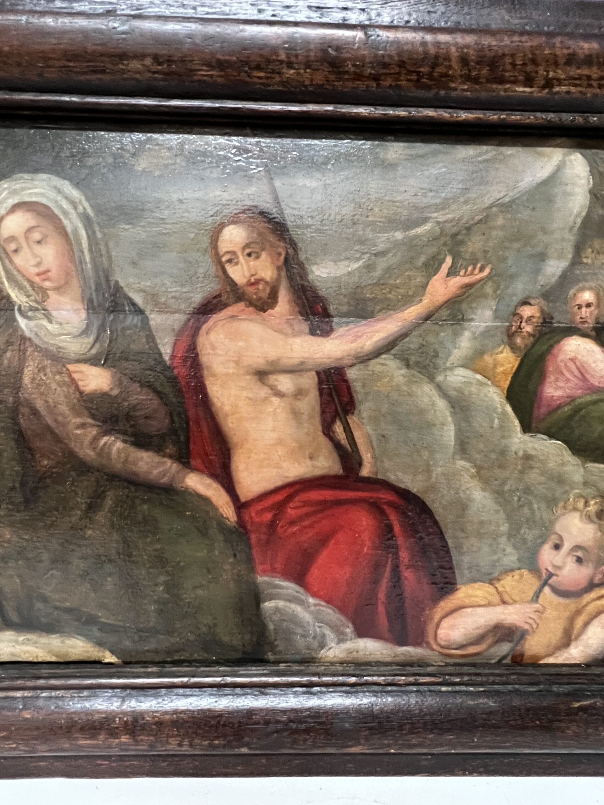 Très beau tableau religieux peint, huile sur panneau de bois, époque XVIIe siècle – Image 5