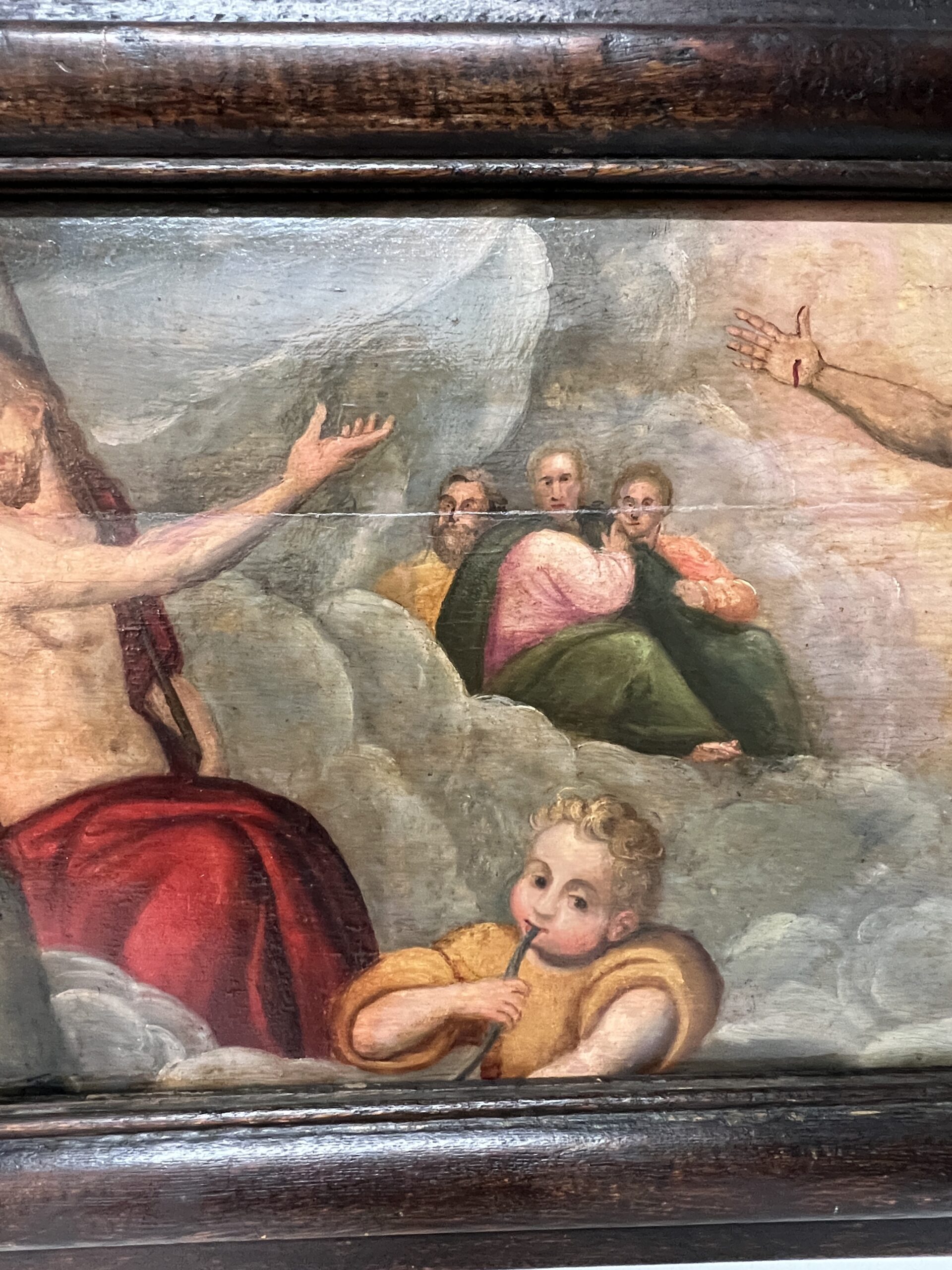 Très beau tableau religieux peint, huile sur panneau de bois, époque XVIIe siècle – Image 6