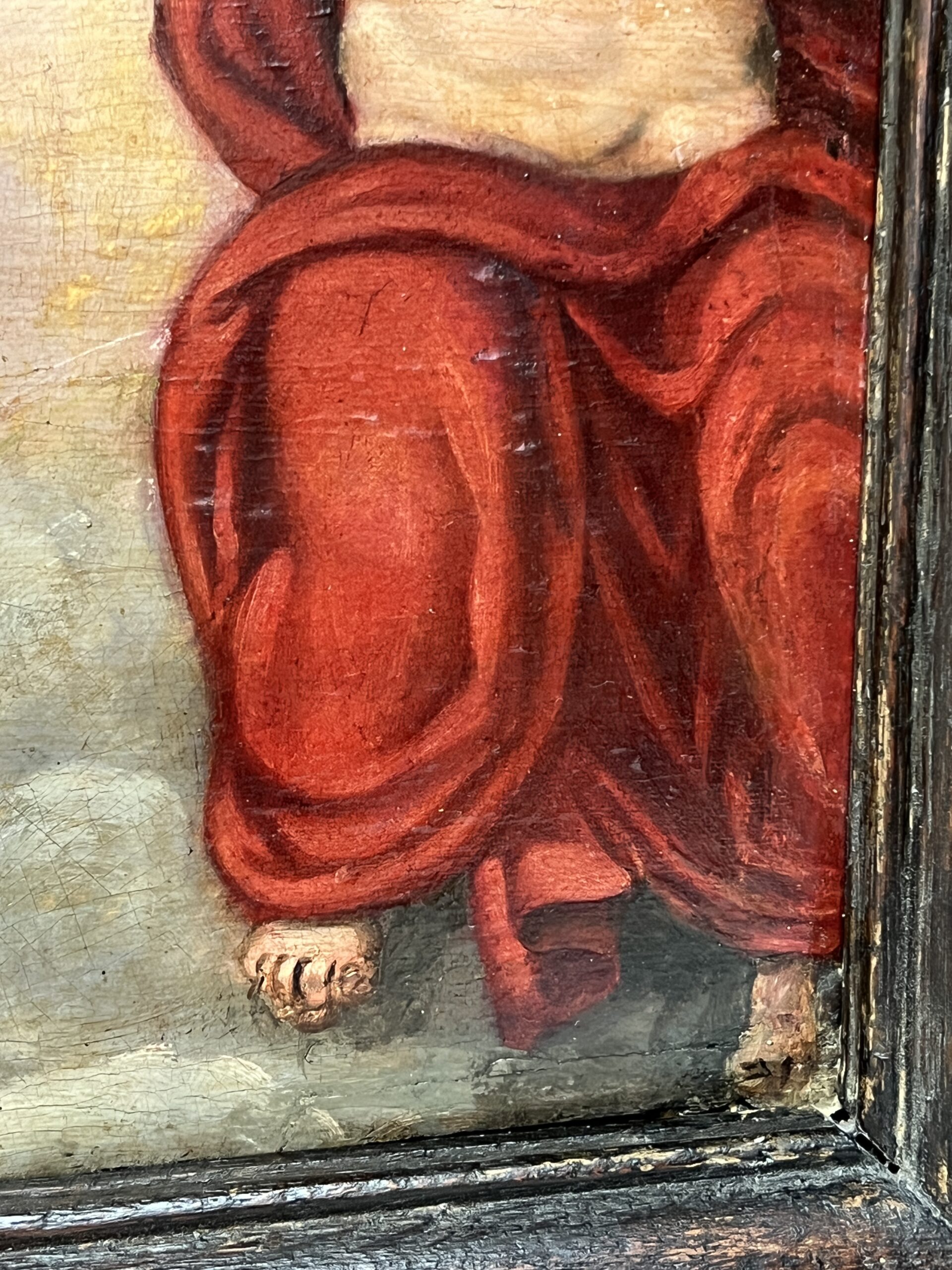 Très beau tableau religieux peint, huile sur panneau de bois, époque XVIIe siècle – Image 10