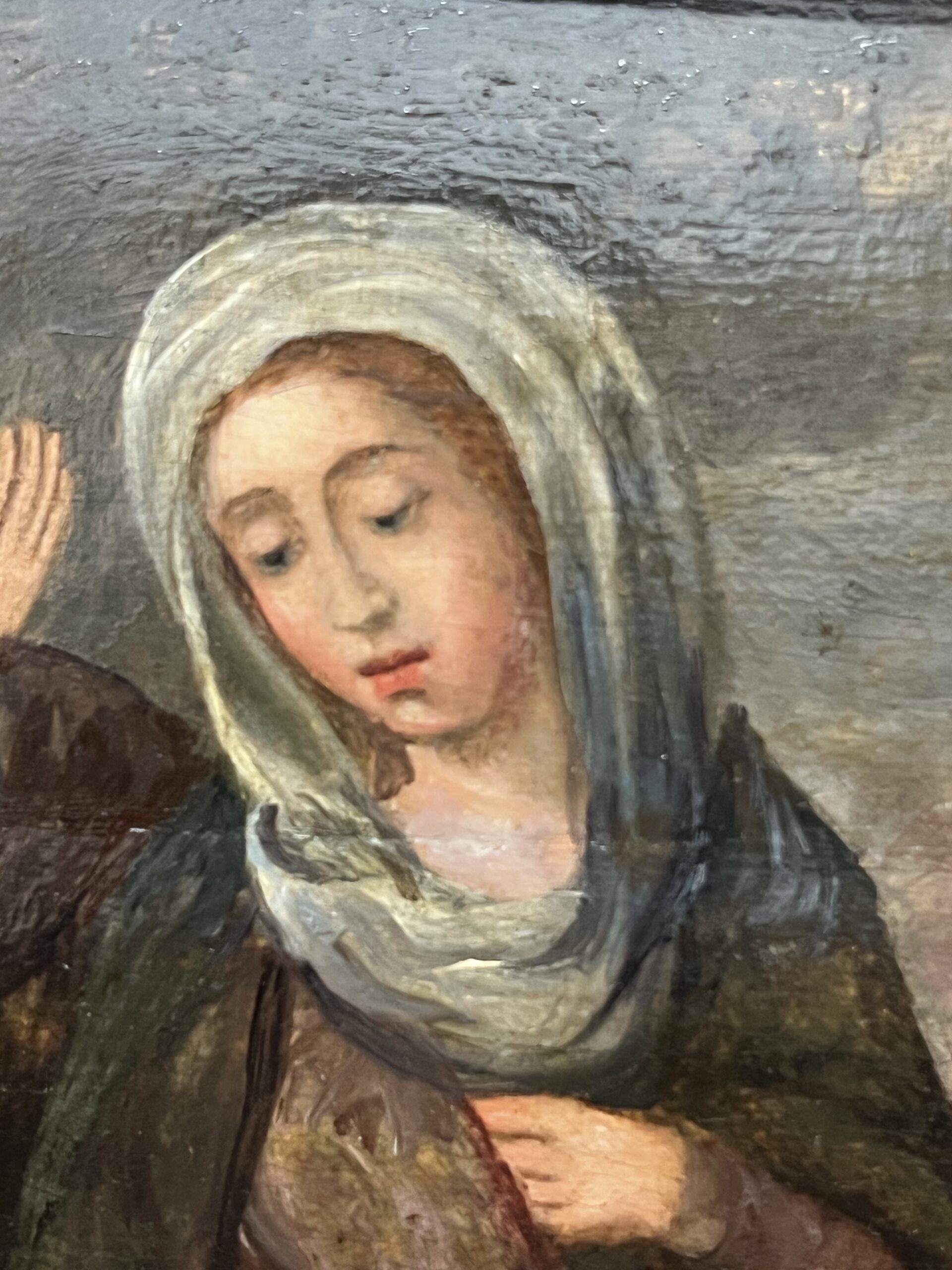 Très beau tableau religieux peint, huile sur panneau de bois, époque XVIIe siècle – Image 13