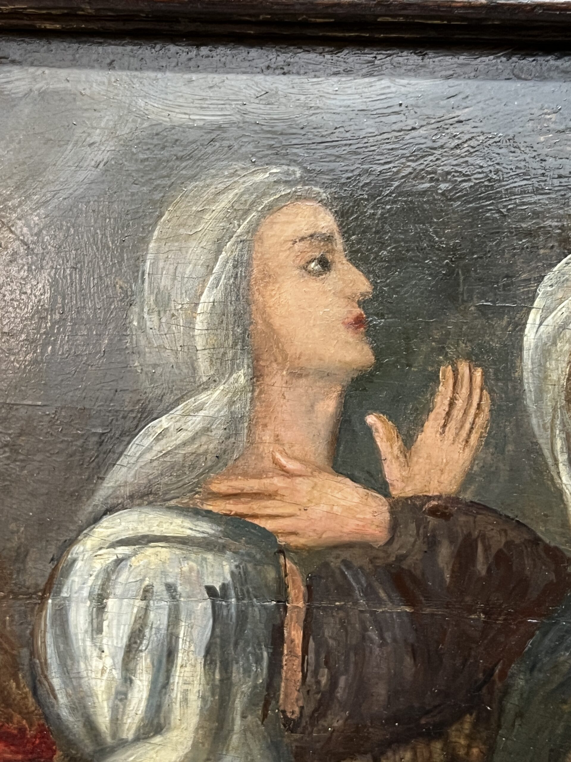 Très beau tableau religieux peint, huile sur panneau de bois, époque XVIIe siècle – Image 14