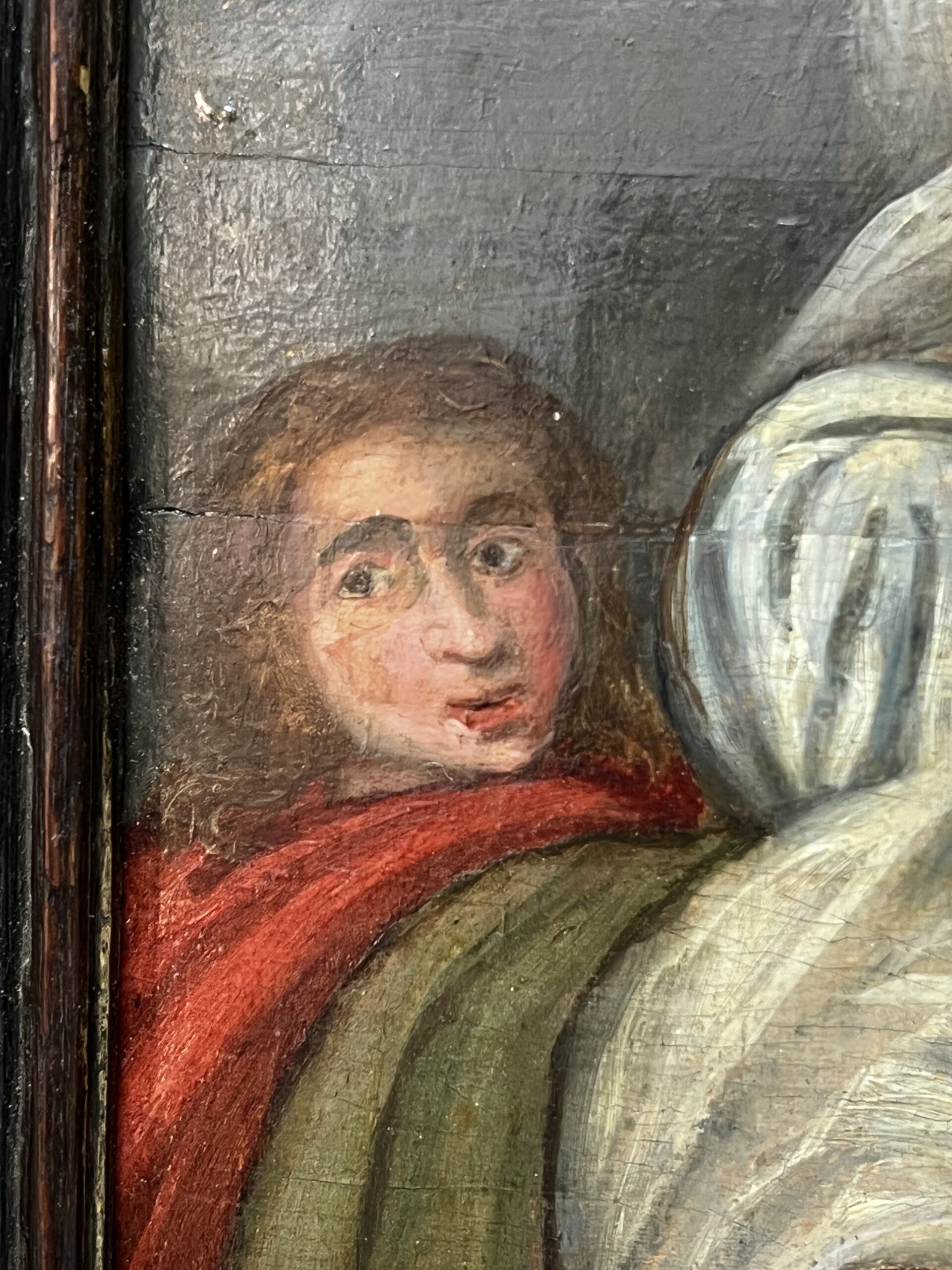 Très beau tableau religieux peint, huile sur panneau de bois, époque XVIIe siècle – Image 15