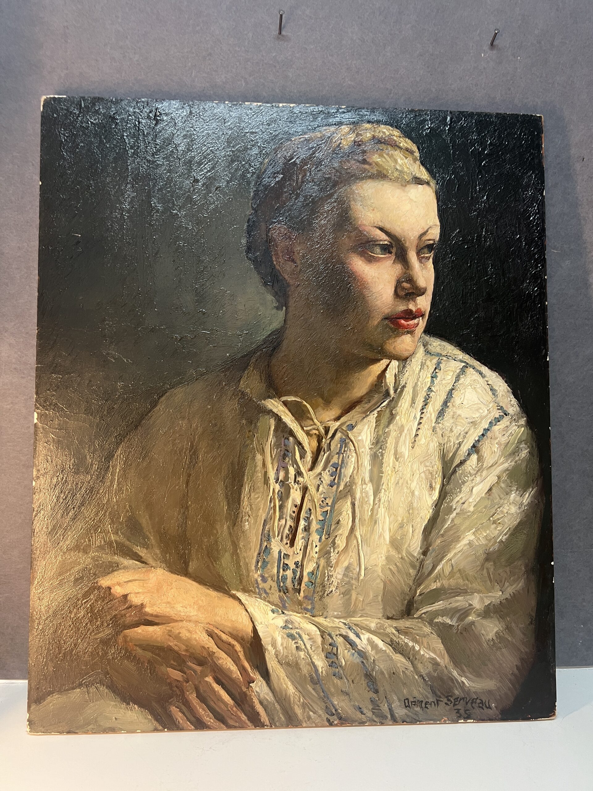 Magnifique œuvre de Clément Serveau (1886-1972) La robe Crétoise