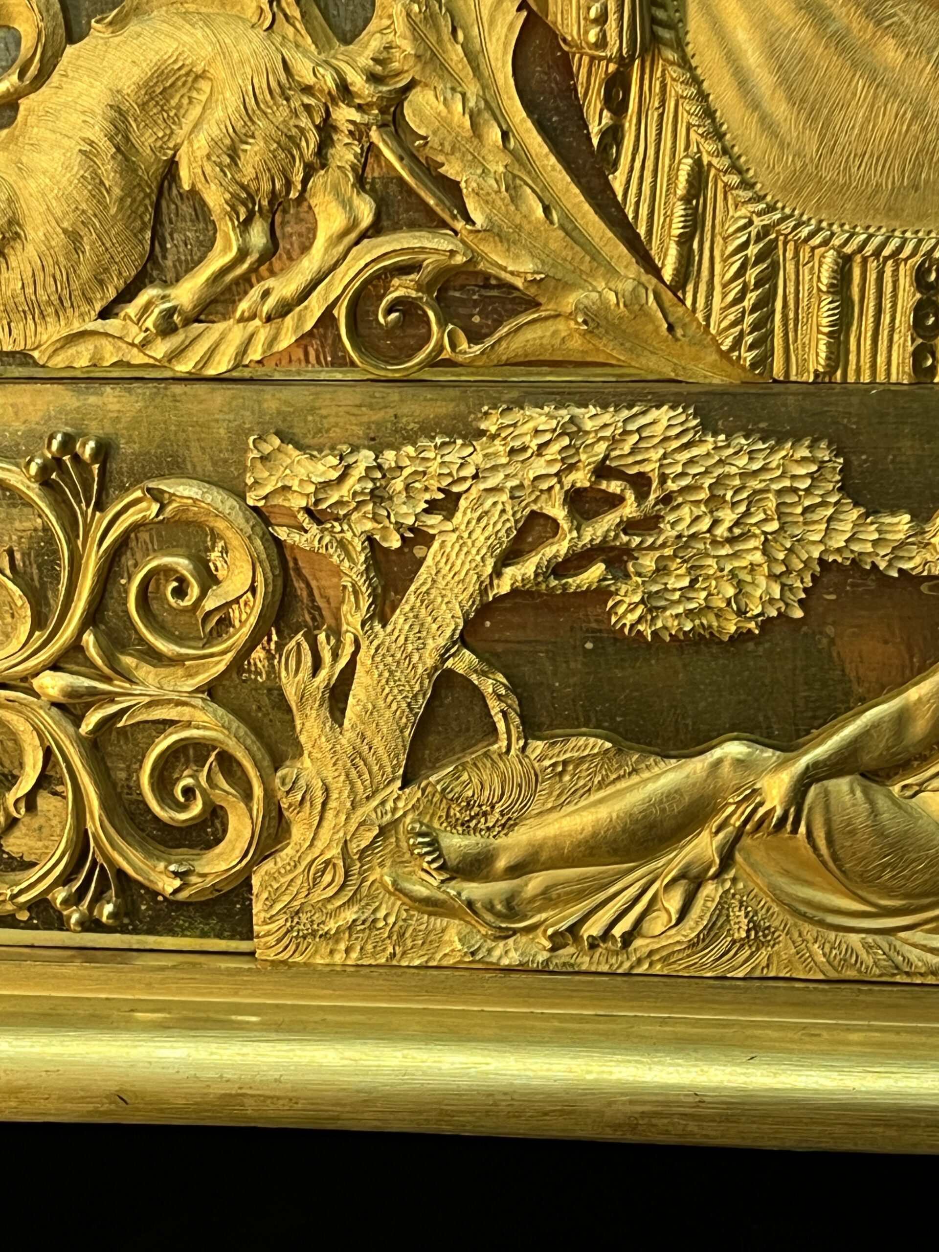 Magnifique pendule en bronze doré au mercure, style Empire du XVIIIe siècle, jeu de dame, Rocquet à Paris – Image 8