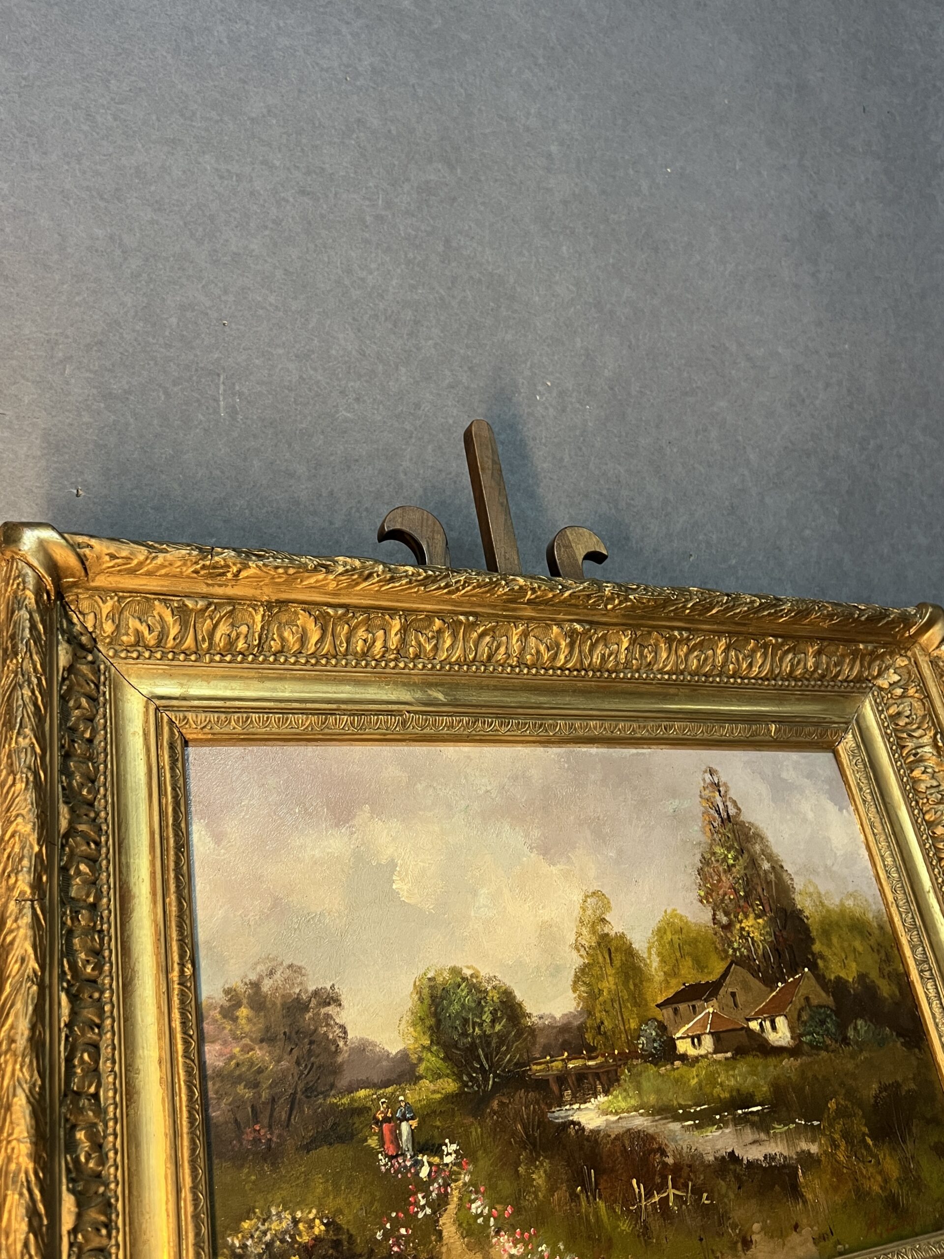 Eugène Galien-Laloue, signé sous le pseudo A. Languinais, huile sur panneau décor champêtre – Image 17