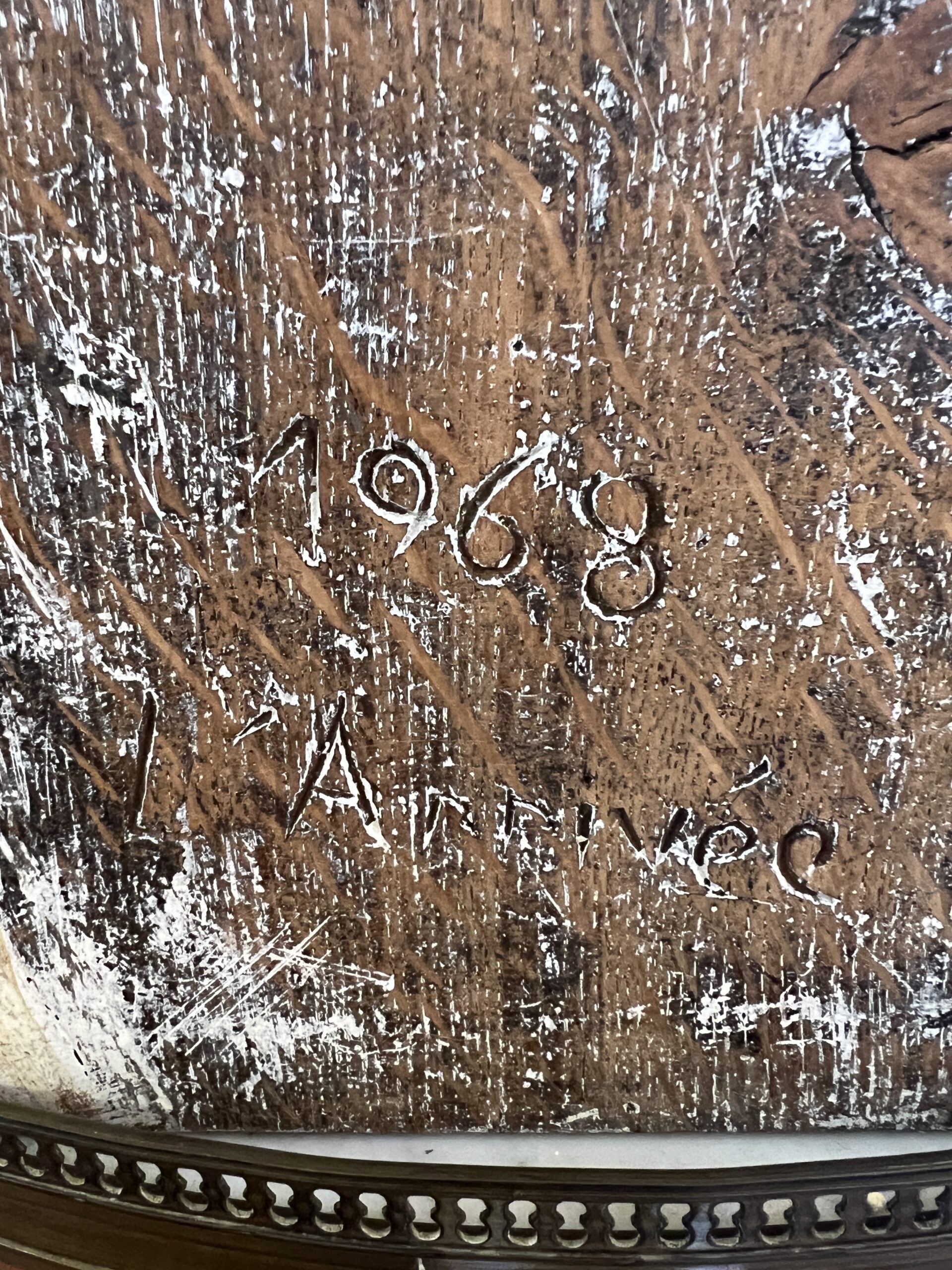 Grande sculpture signée et datée de 1968 par le sculpteur Normand Yvon ALAN " l'arrivée " – Image 18